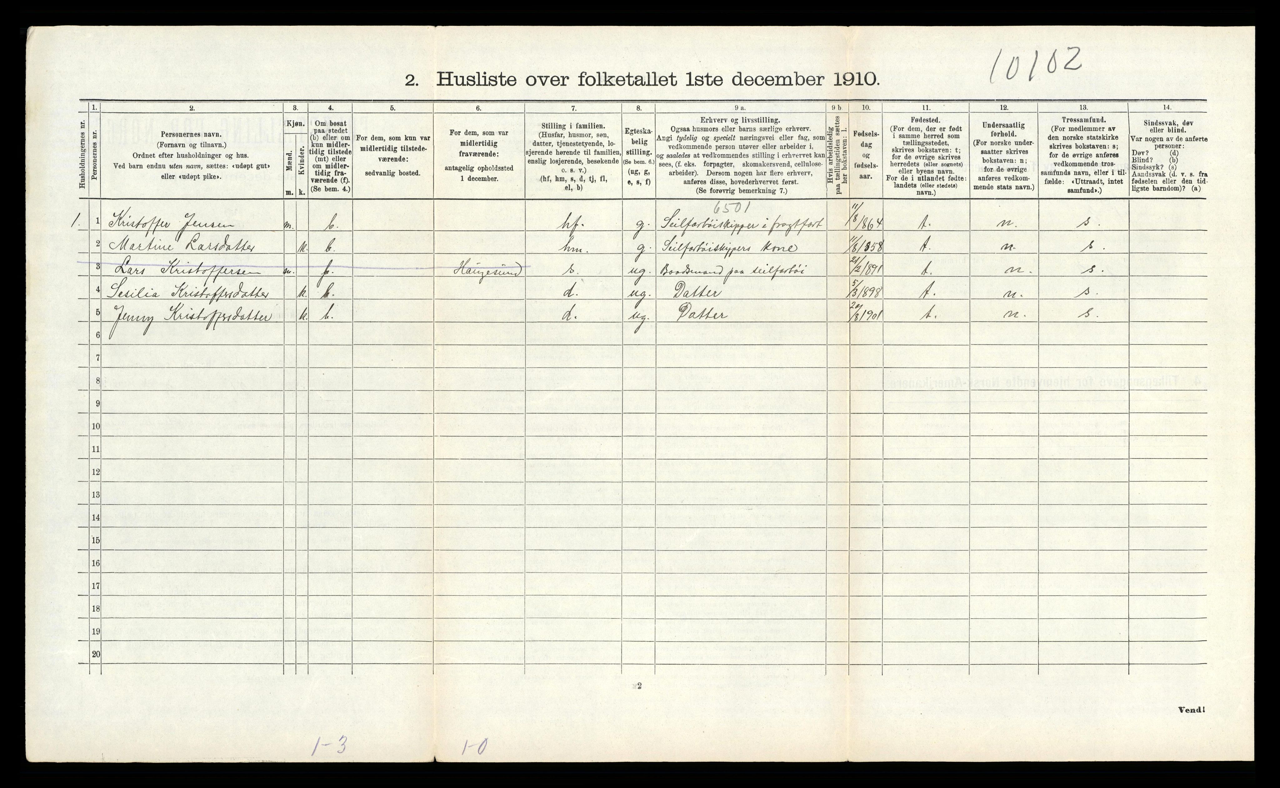 RA, 1910 census for Finnås, 1910, p. 1451