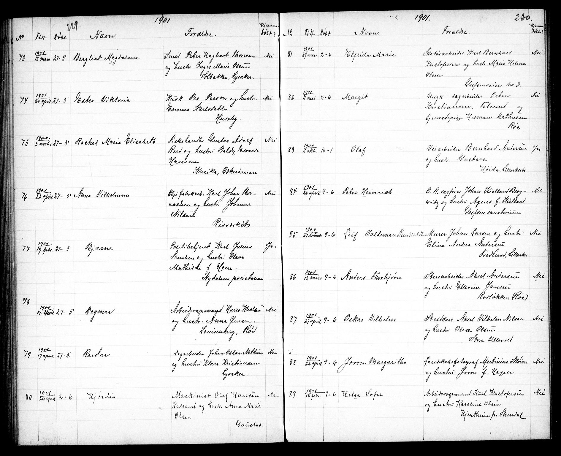 Vestre Aker prestekontor Kirkebøker, AV/SAO-A-10025/G/Ga/L0004: Parish register (copy) no. I 4, 1891-1903, p. 229-230