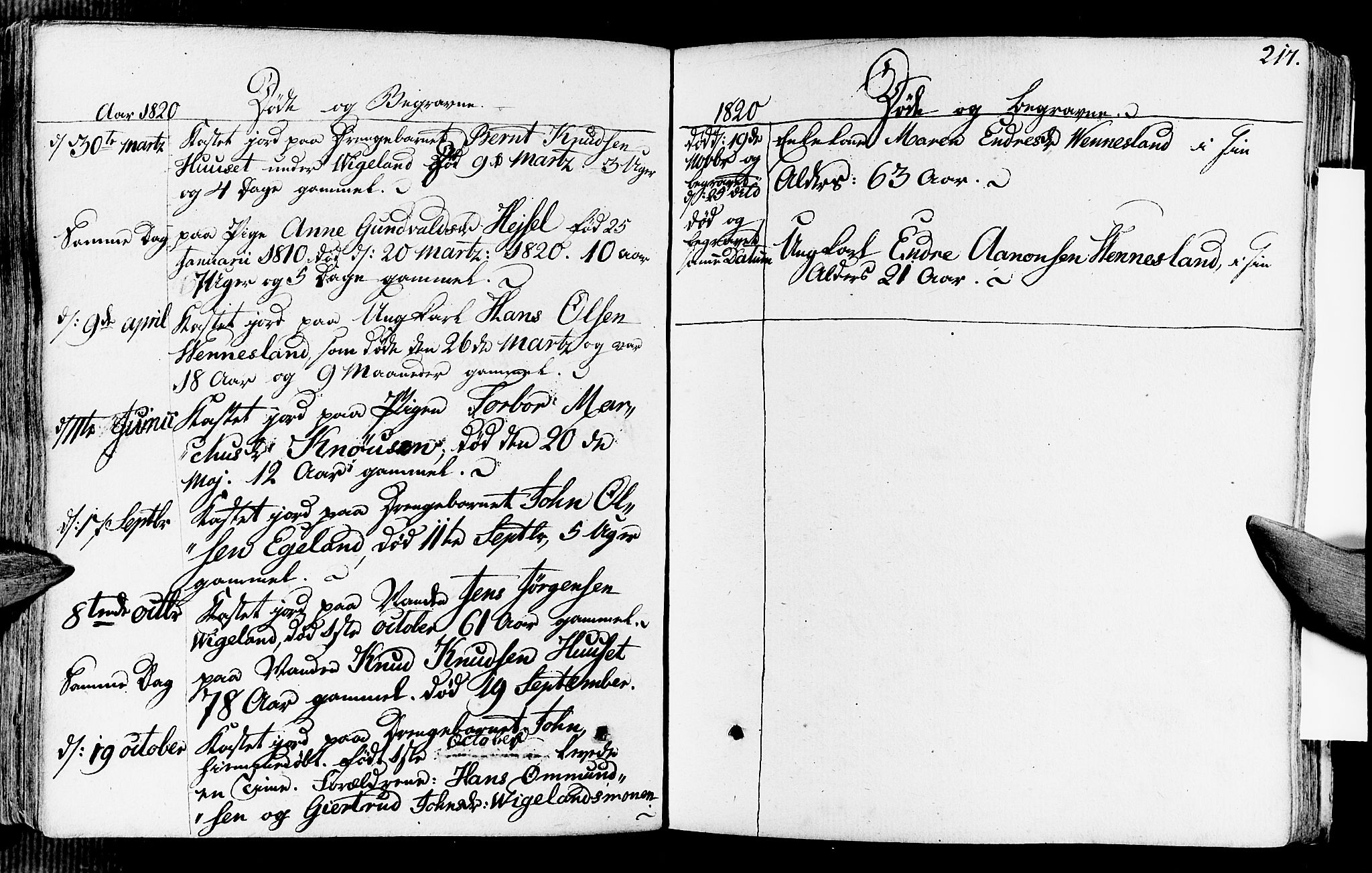 Vennesla sokneprestkontor, AV/SAK-1111-0045/Fa/Fab/L0002: Parish register (official) no. A 2, 1794-1834, p. 217