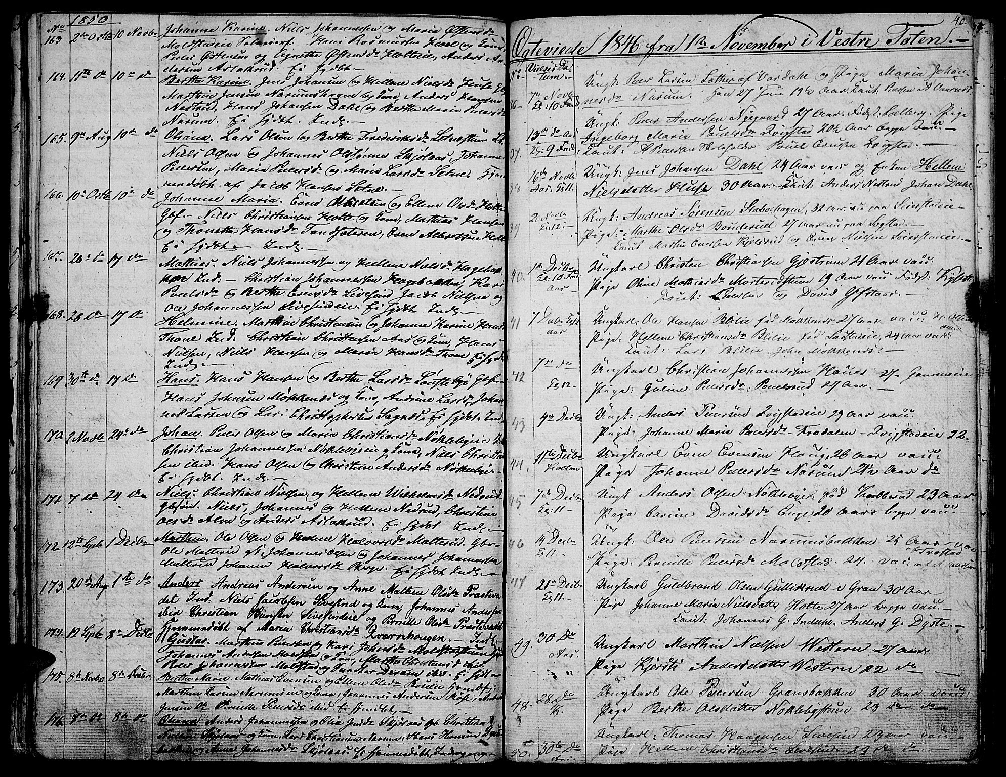 Vestre Toten prestekontor, SAH/PREST-108/H/Ha/Hab/L0003: Parish register (copy) no. 3, 1846-1854, p. 40