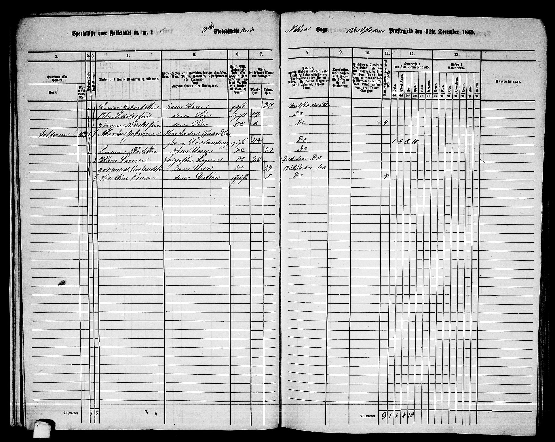 RA, 1865 census for Beitstad, 1865, p. 29