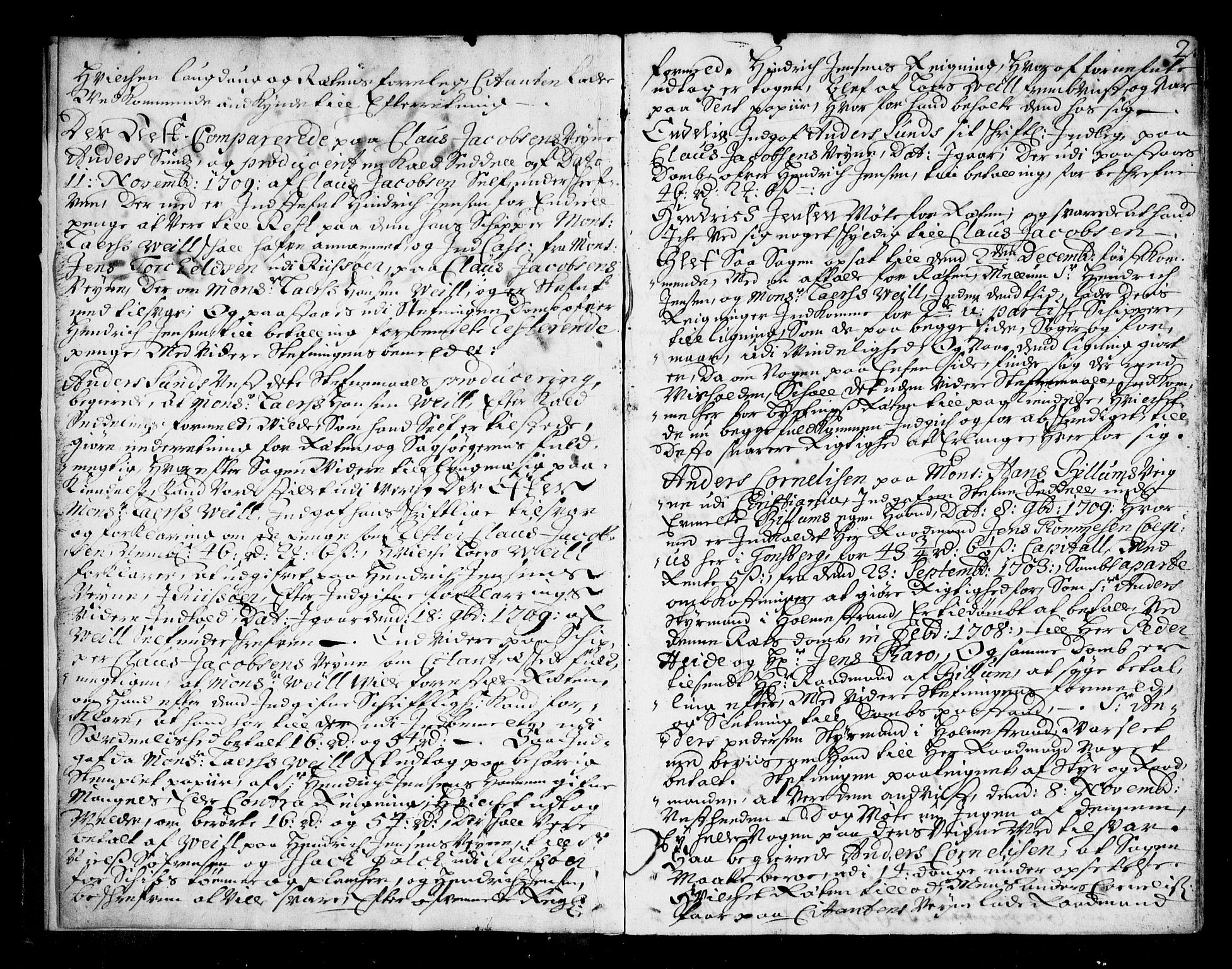 Tønsberg byfogd, AV/SAKO-A-224/F/Fa/L0008: Tingbok, 1709-1715, p. 2