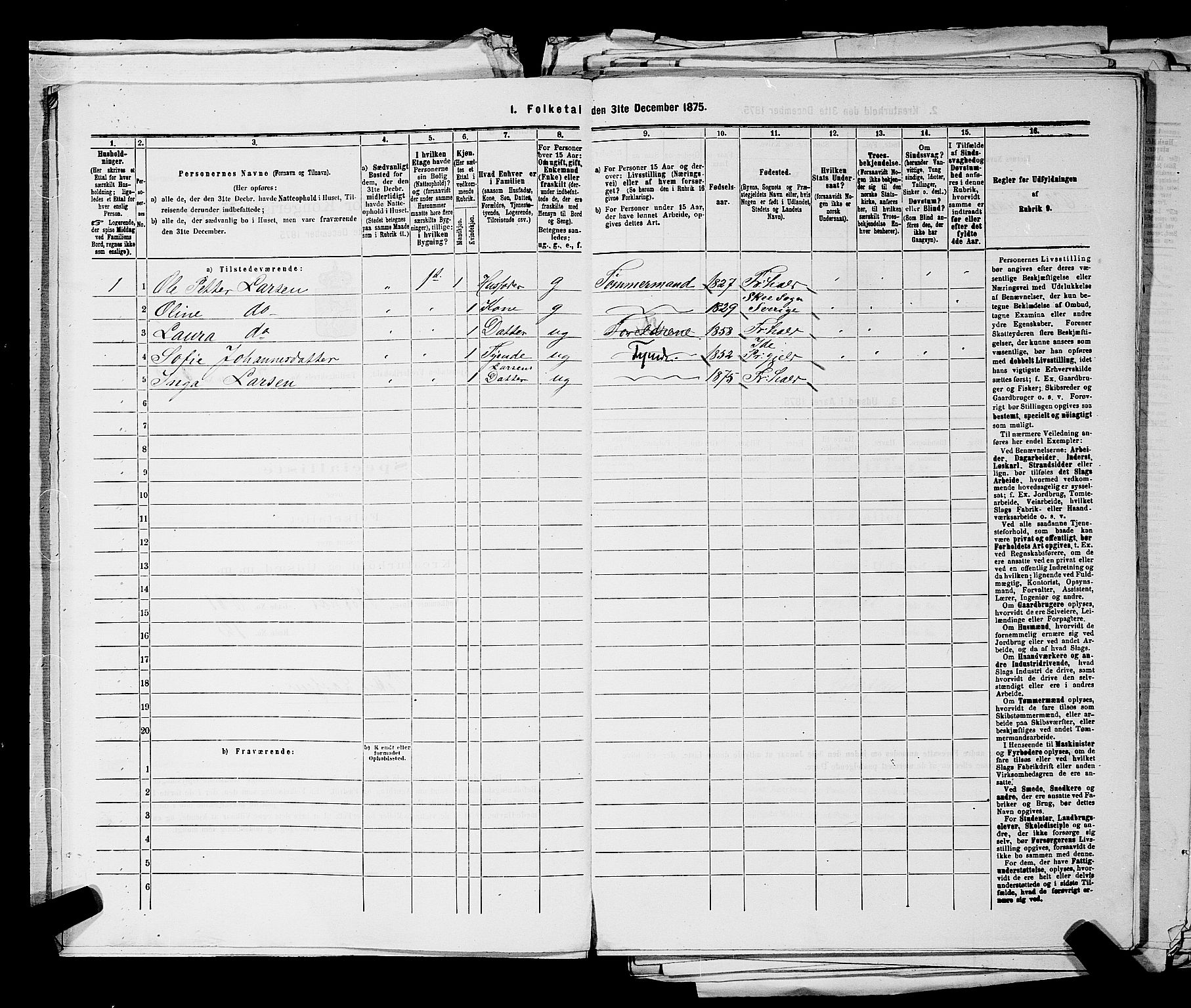 RA, 1875 census for 0101P Fredrikshald, 1875, p. 1289
