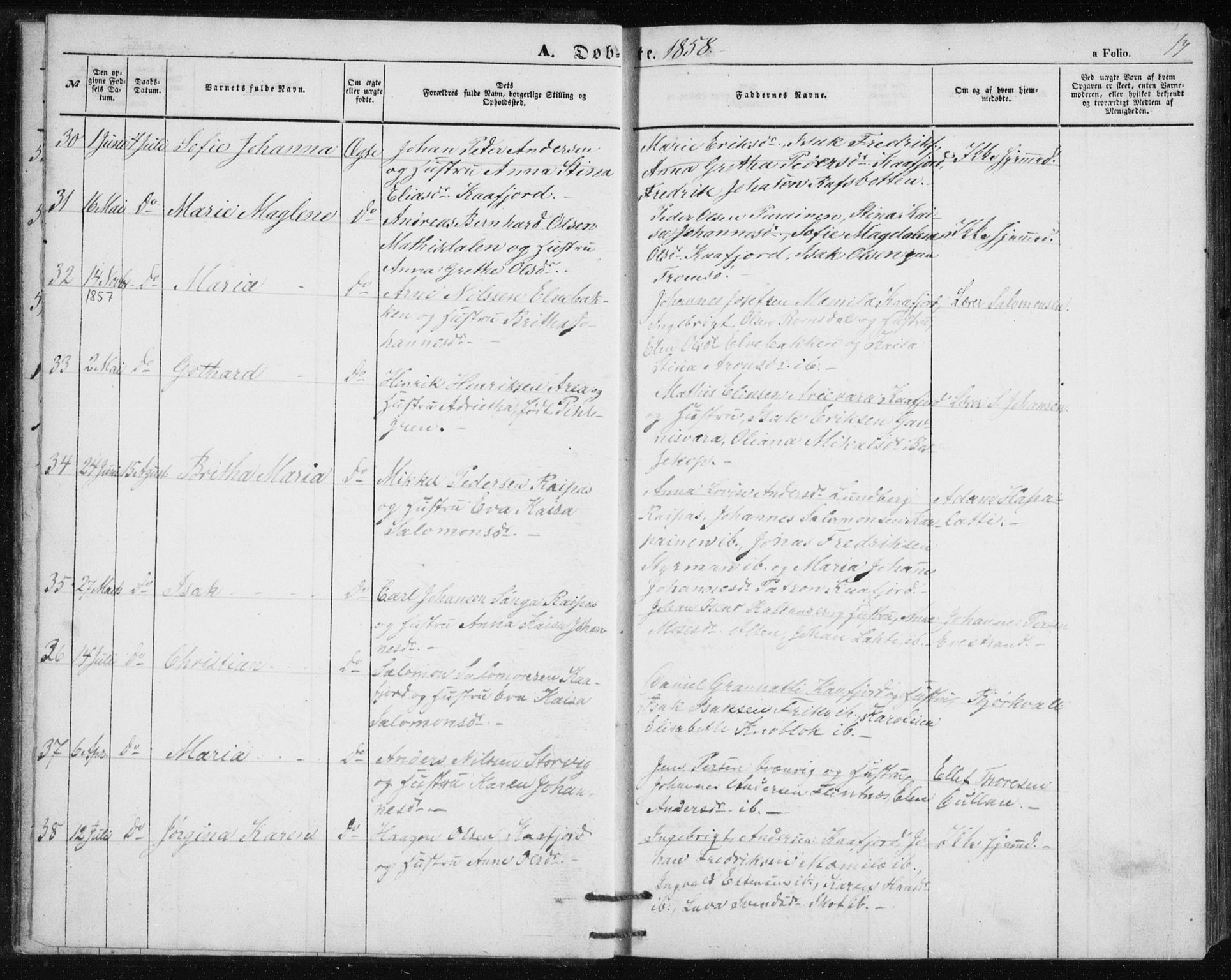 Alta sokneprestkontor, SATØ/S-1338/H/Hb/L0002.klokk: Parish register (copy) no. 2, 1856-1880, p. 17