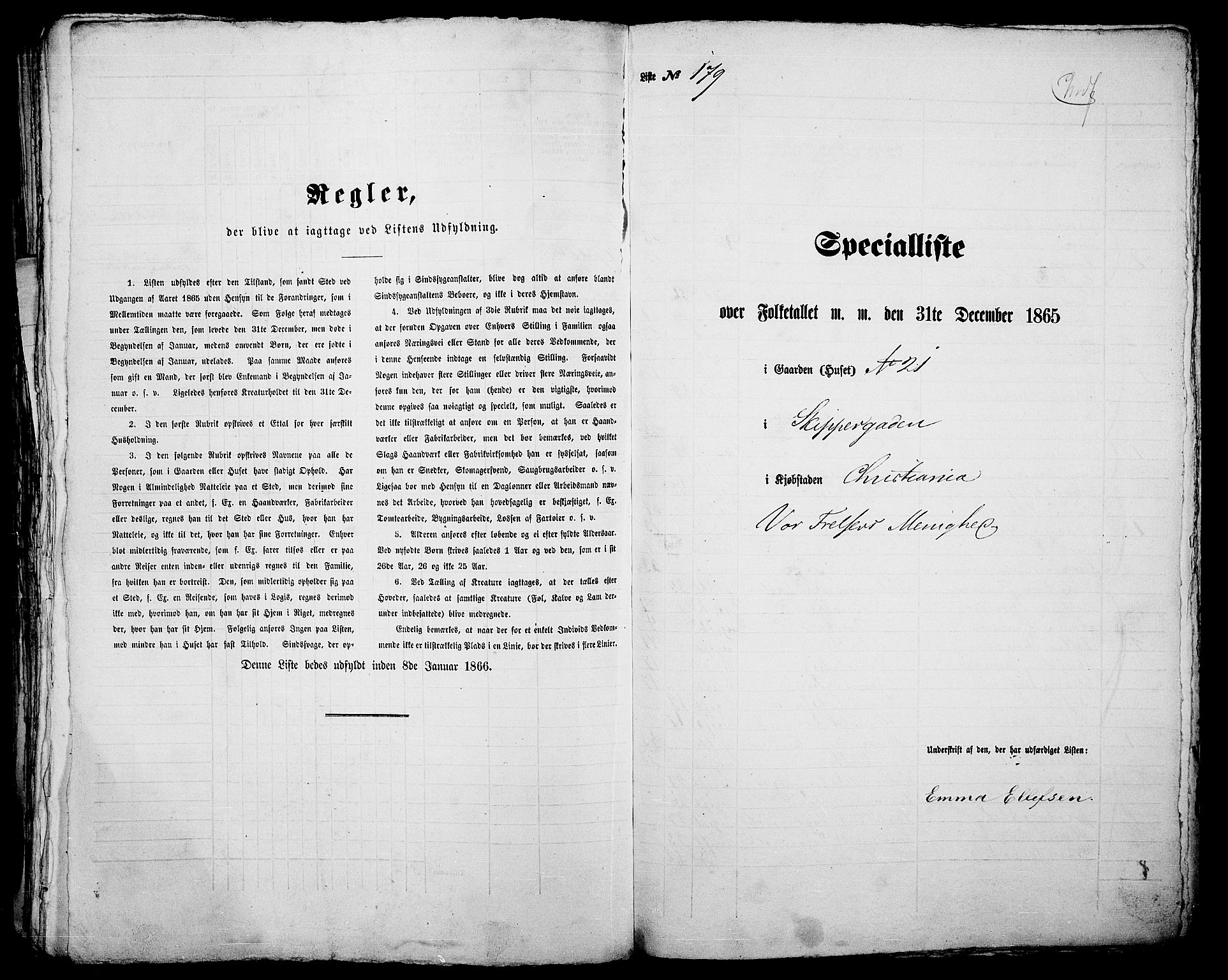 RA, 1865 census for Kristiania, 1865, p. 523