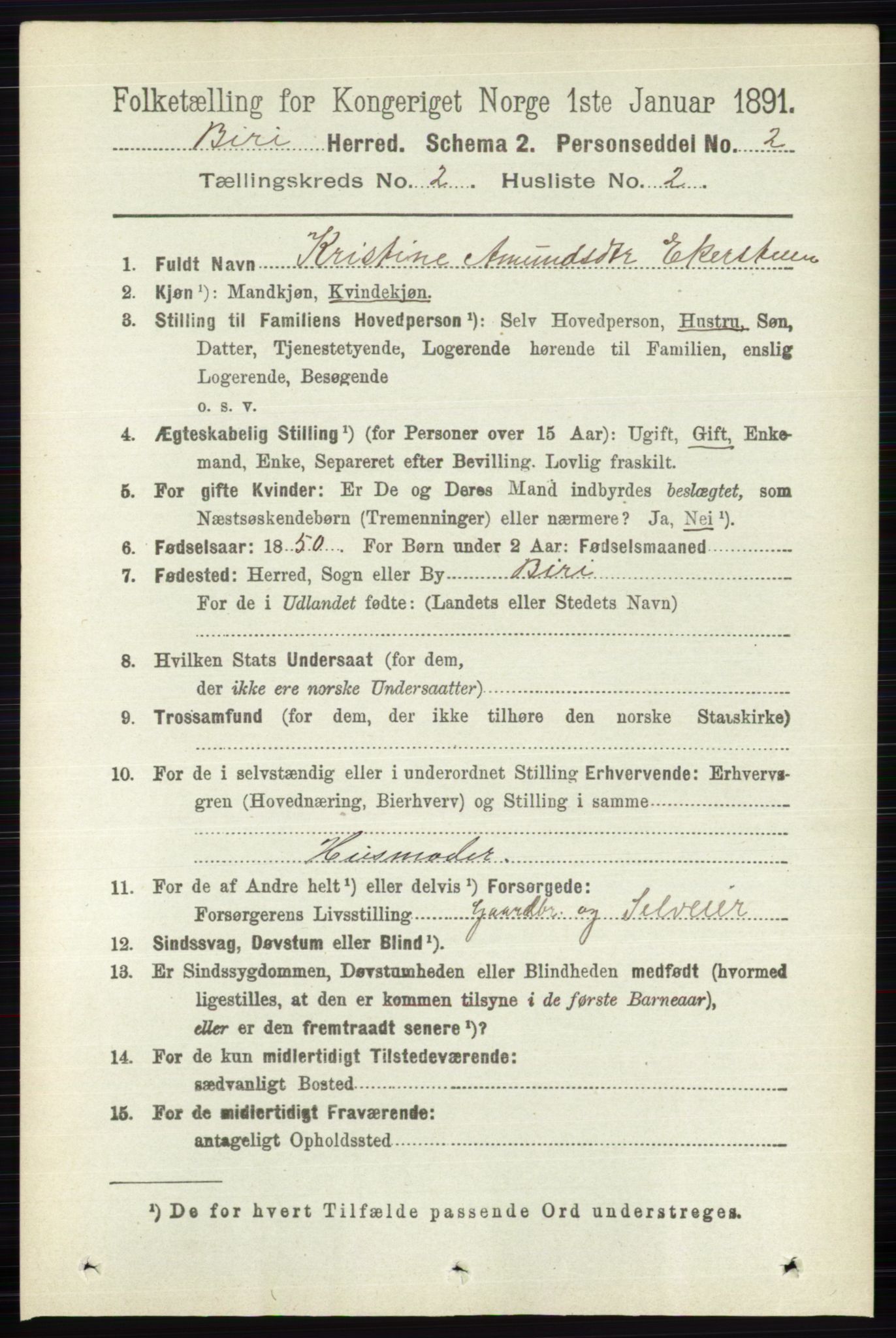 RA, 1891 census for 0525 Biri, 1891, p. 529