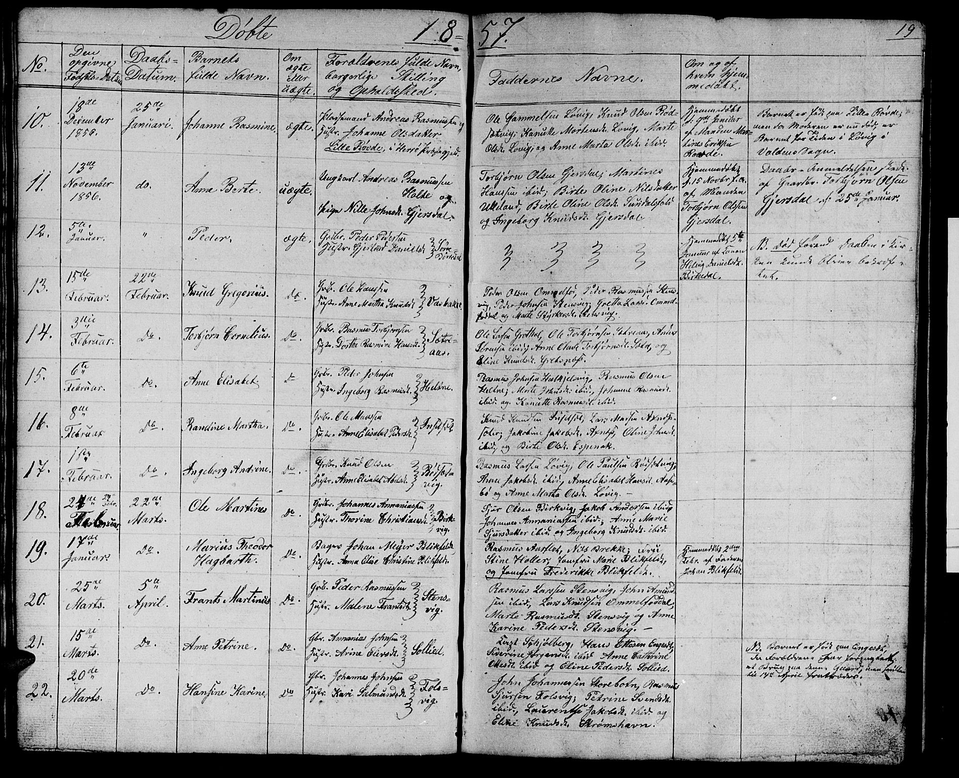 Ministerialprotokoller, klokkerbøker og fødselsregistre - Møre og Romsdal, AV/SAT-A-1454/511/L0156: Parish register (copy) no. 511C02, 1855-1863, p. 19