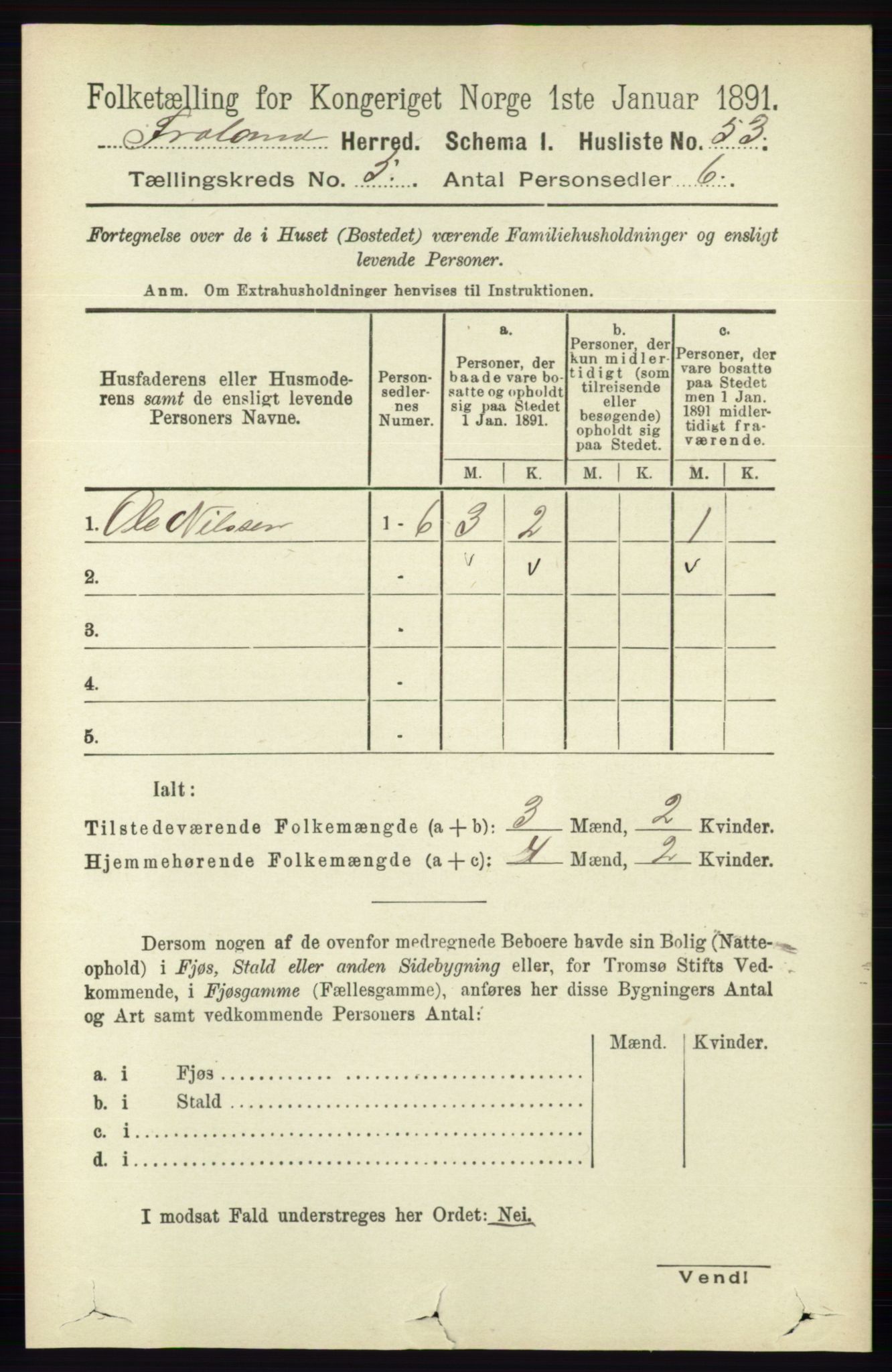 RA, 1891 census for 0919 Froland, 1891, p. 1775