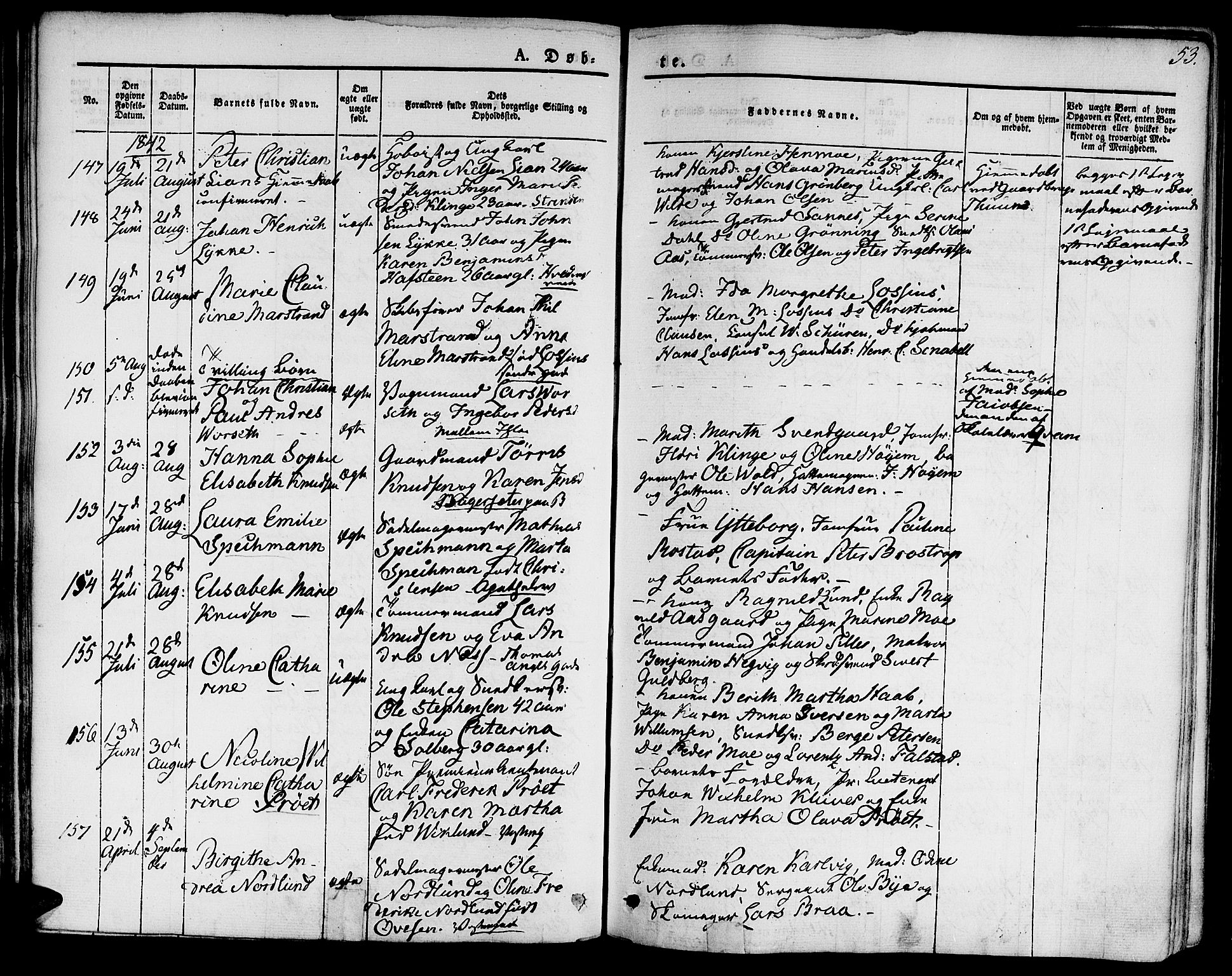 Ministerialprotokoller, klokkerbøker og fødselsregistre - Sør-Trøndelag, SAT/A-1456/601/L0048: Parish register (official) no. 601A16, 1840-1847, p. 53