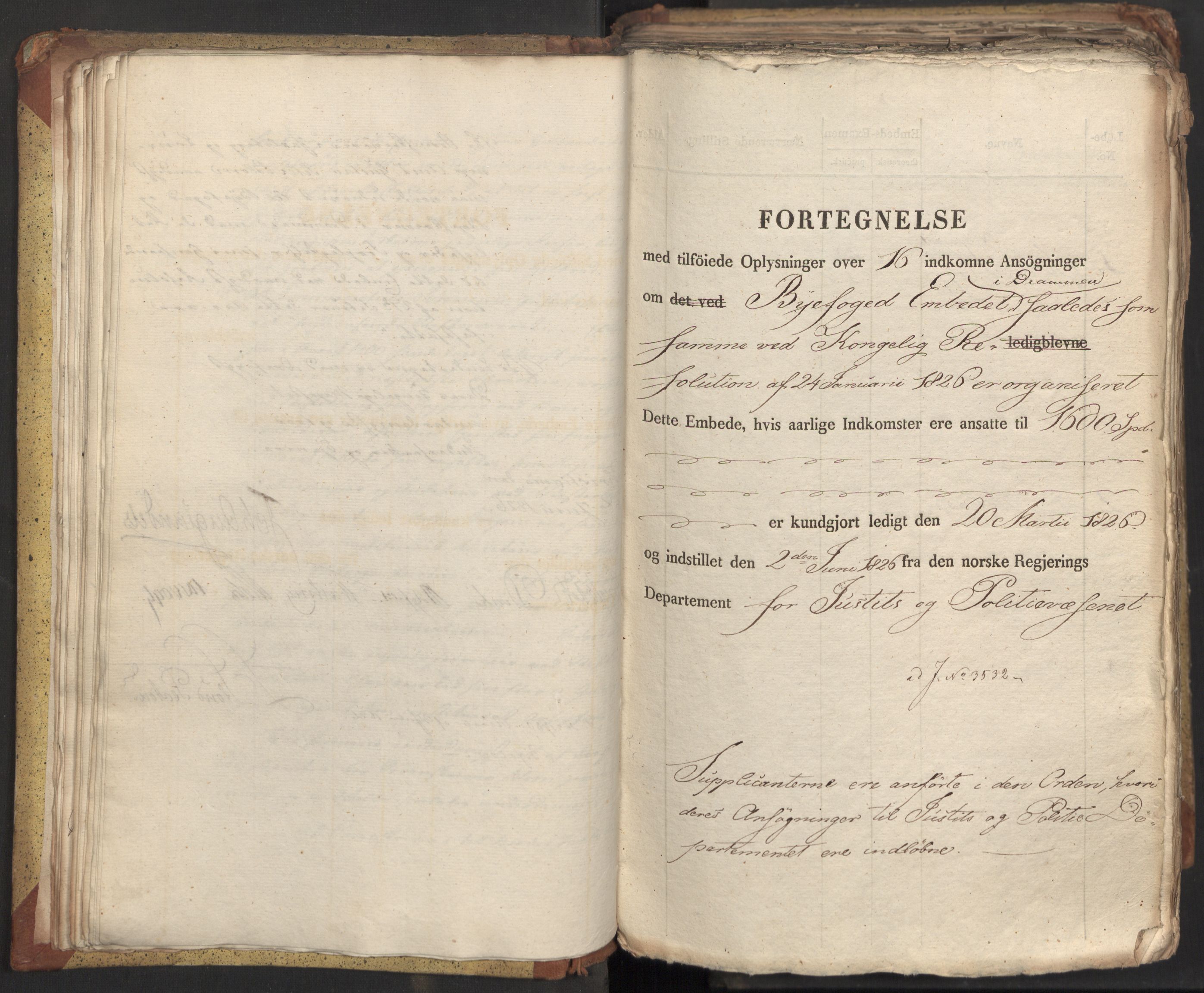 Statsrådsavdelingen i Stockholm, AV/RA-S-1003/D/Da/L0047: Regjeringsinnstillinger nr. 3501-3659, 1826, p. 63