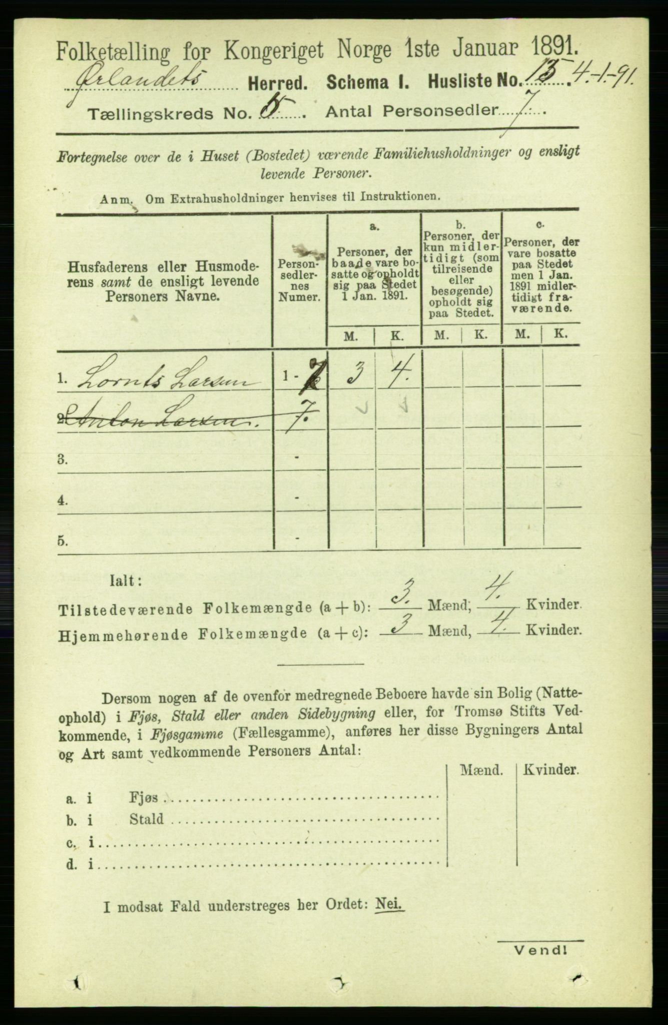 RA, 1891 census for 1621 Ørland, 1891, p. 1655