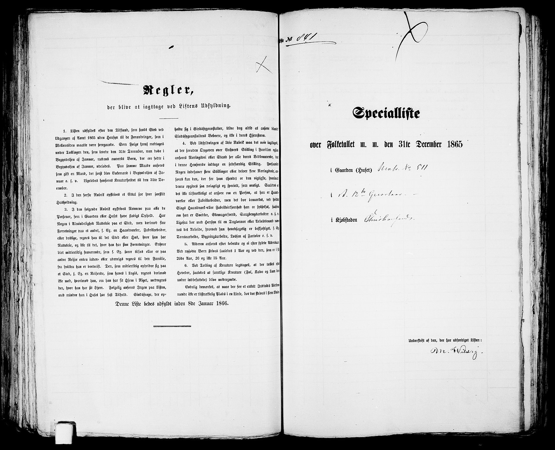 RA, 1865 census for Kristiansand, 1865, p. 1720