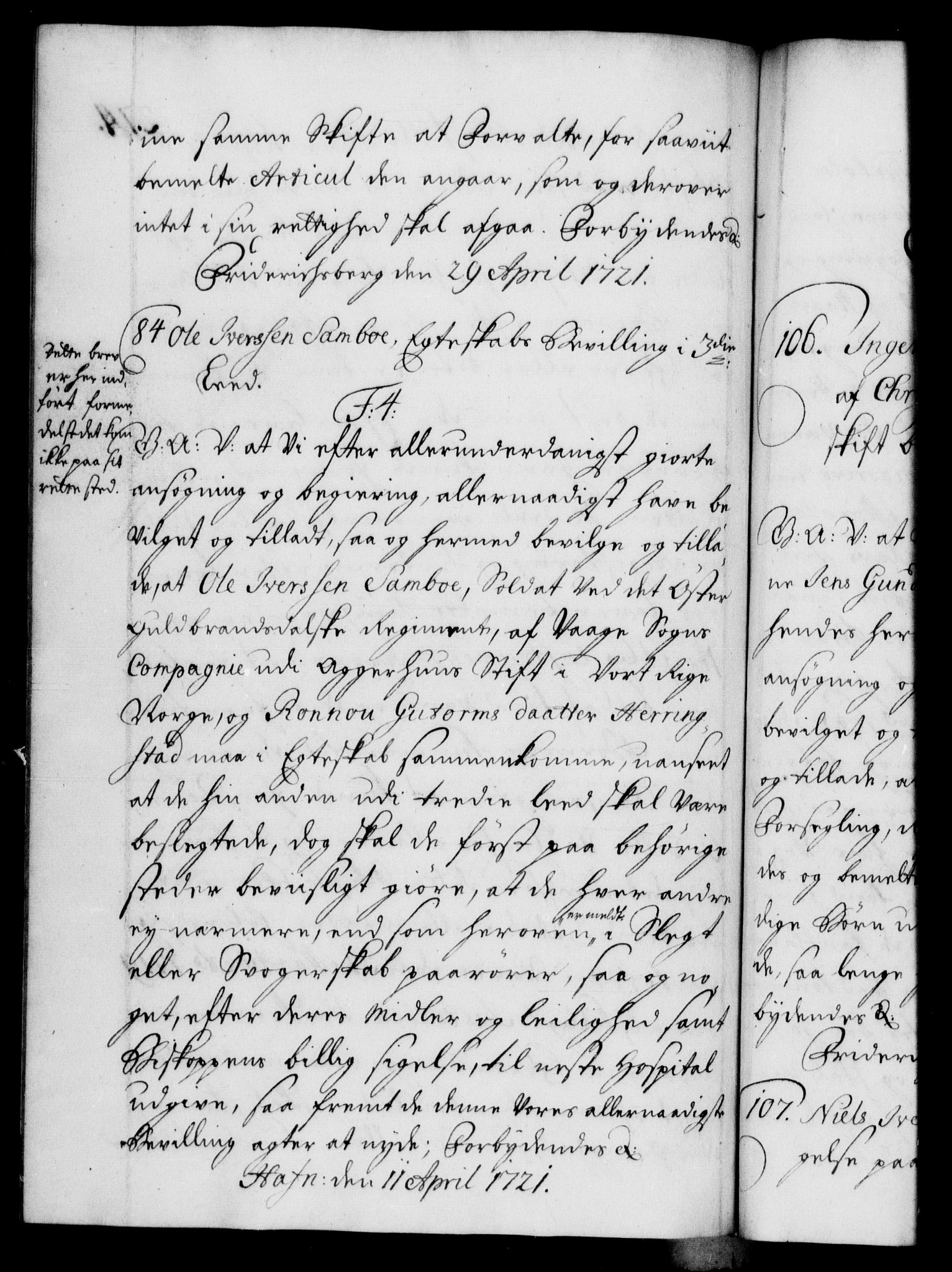 Danske Kanselli 1572-1799, RA/EA-3023/F/Fc/Fca/Fcaa/L0023: Norske registre, 1720-1722, p. 274b