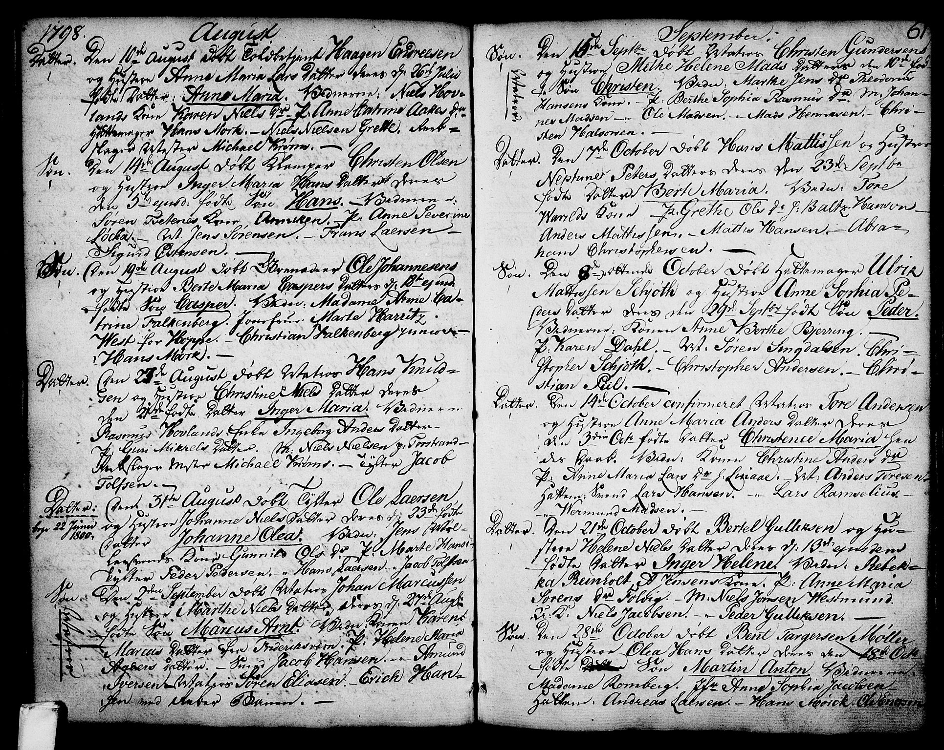 Larvik kirkebøker, SAKO/A-352/G/Ga/L0001: Parish register (copy) no. I 1, 1785-1807, p. 61