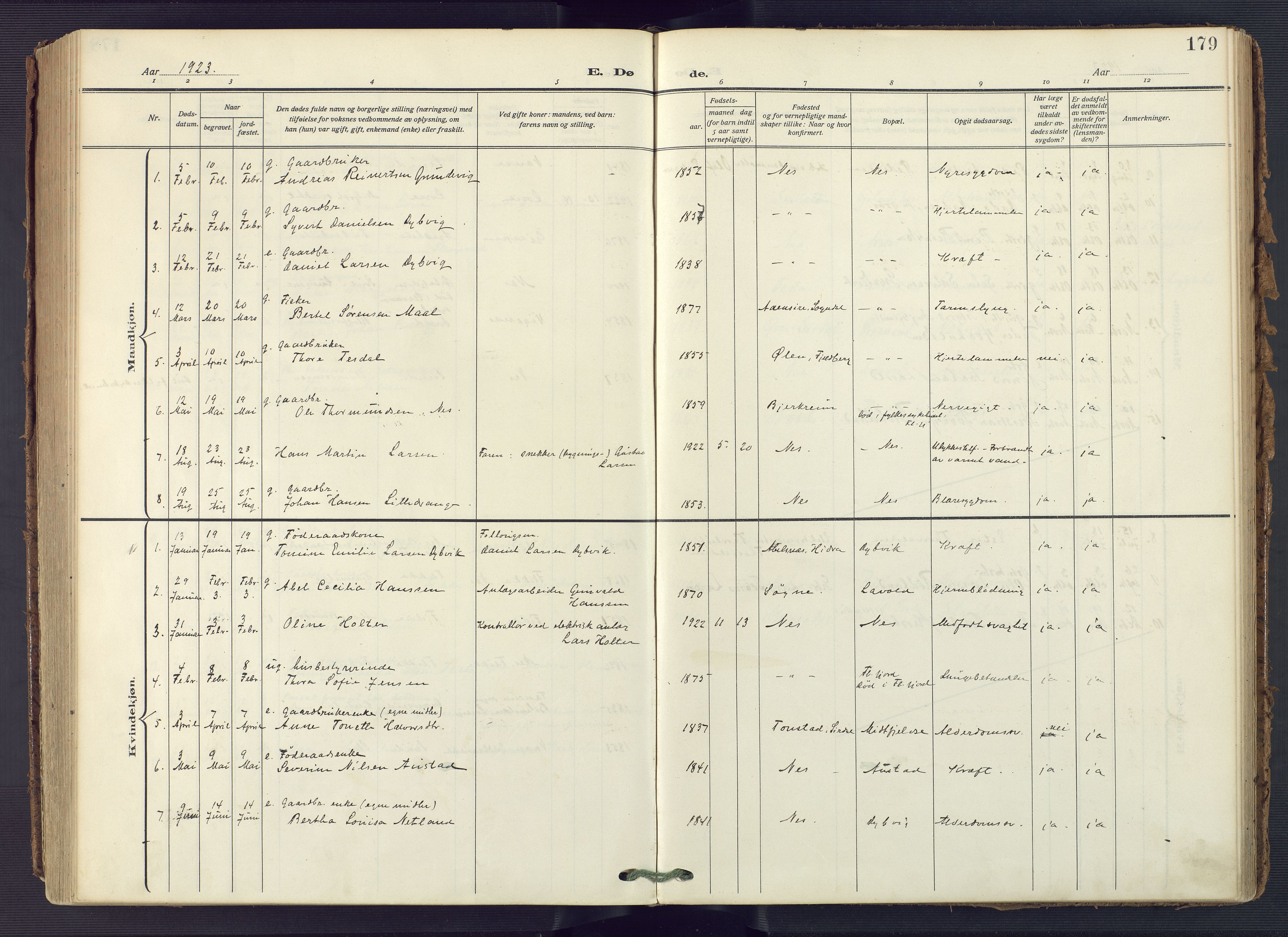 Flekkefjord sokneprestkontor, AV/SAK-1111-0012/F/Fa/Fac/L0010: Parish register (official) no. A 10, 1910-1927, p. 179