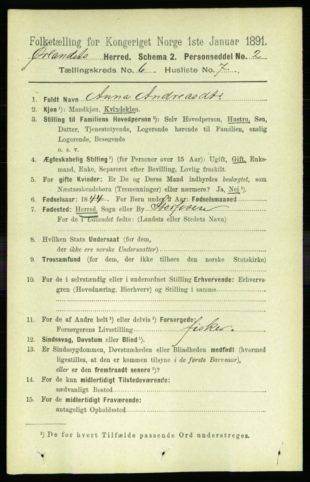 RA, 1891 census for 1621 Ørland, 1891, p. 1890