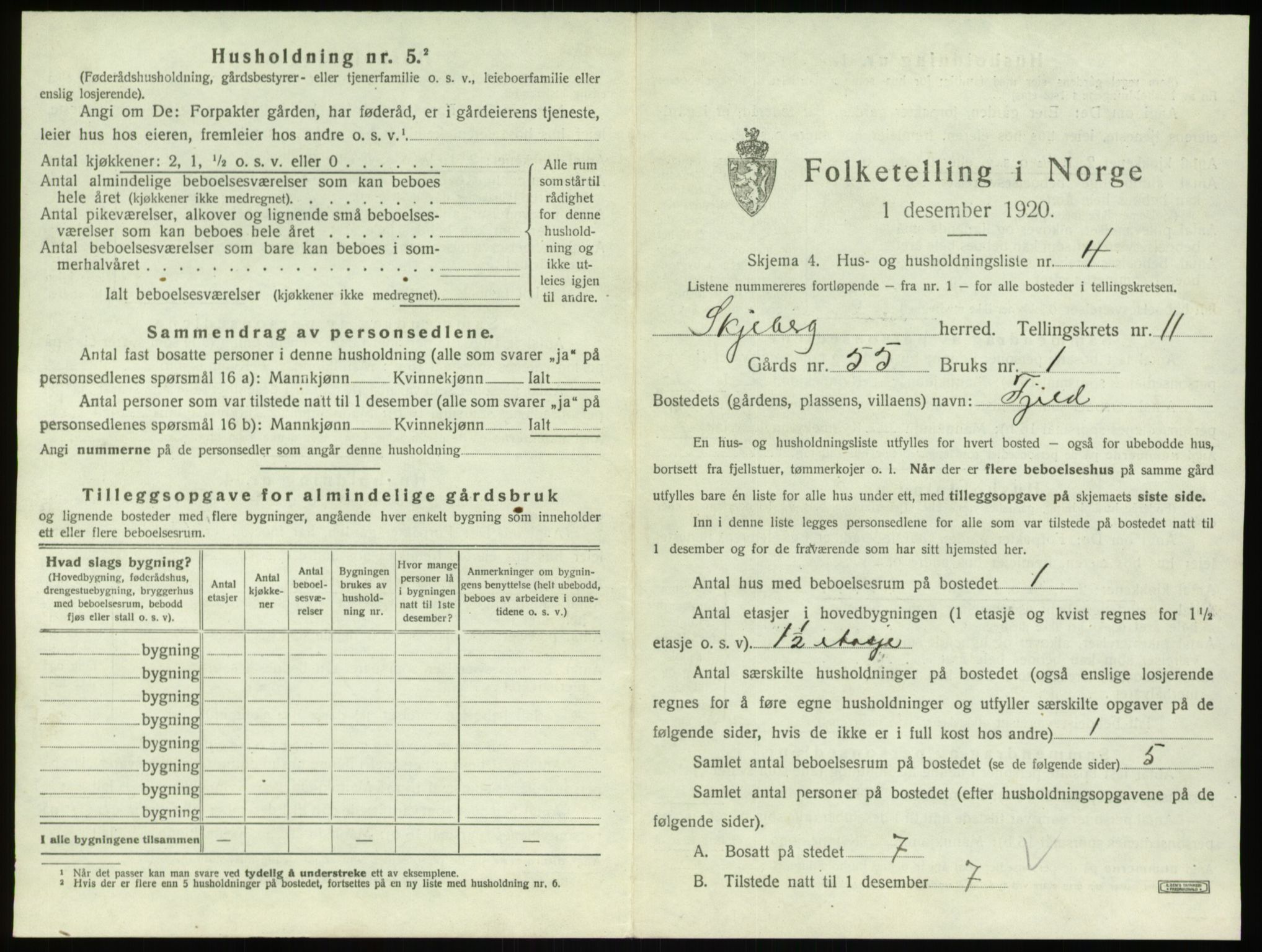 SAO, 1920 census for Skjeberg, 1920, p. 1431