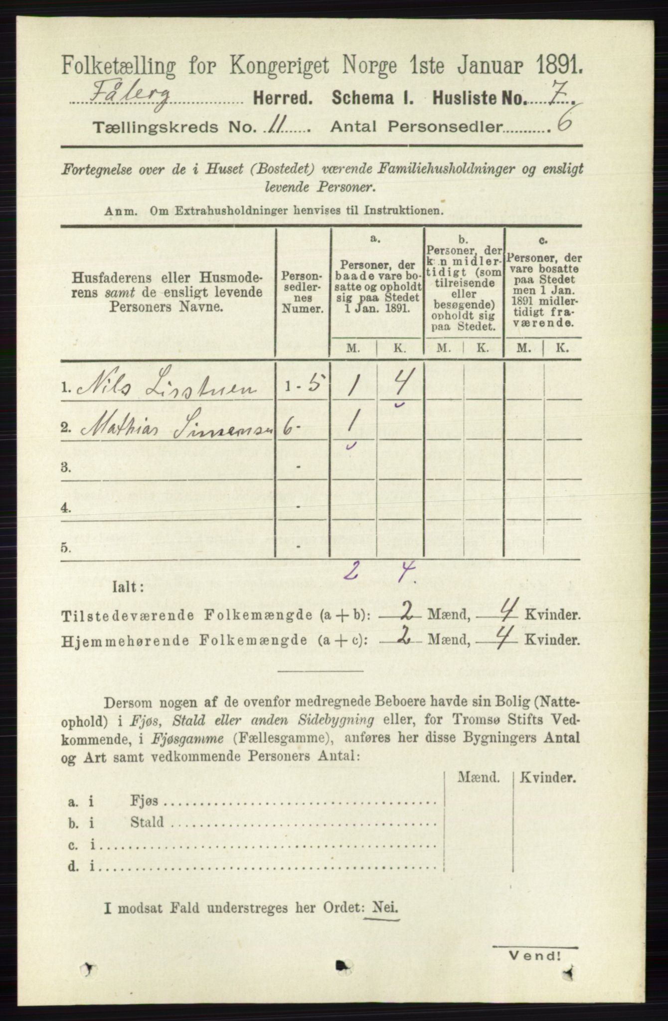 RA, 1891 census for 0524 Fåberg, 1891, p. 4455