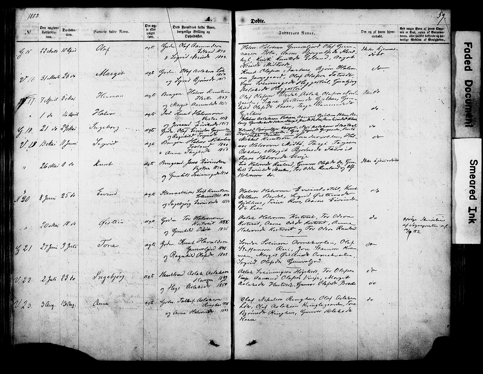 Vinje kirkebøker, AV/SAKO-A-312/F/Fa/L0005: Parish register (official) no. I 5, 1870-1886, p. 59