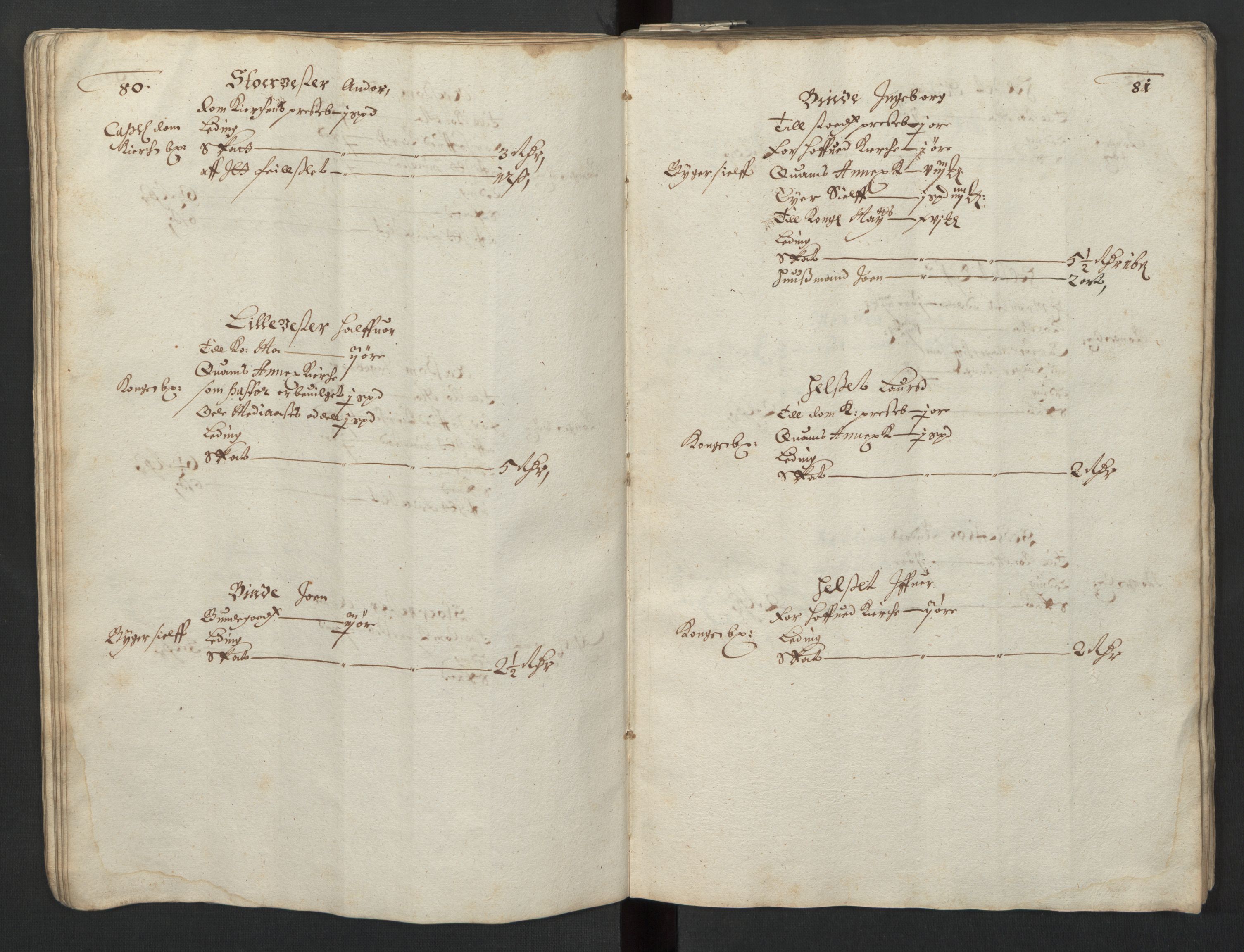 Rentekammeret inntil 1814, Realistisk ordnet avdeling, AV/RA-EA-4070/L/L0029/0001: Trondheim lagdømme: / Alminnelig jordebok og skattemanntall - Inderøy, 1661, p. 80-81