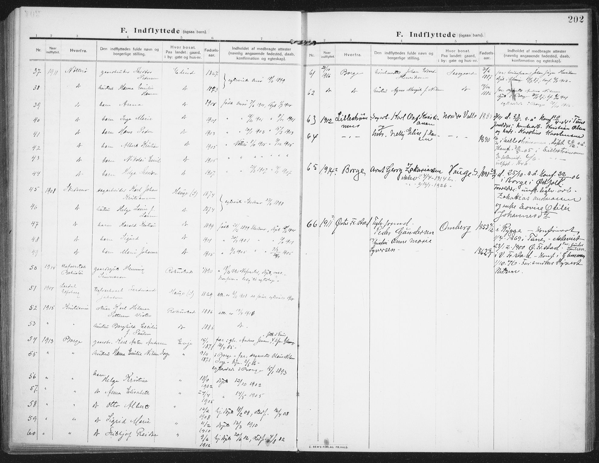 Rolvsøy prestekontor Kirkebøker, AV/SAO-A-2004/F/Fa/L0002: Parish register (official) no. 2, 1909-1917, p. 202