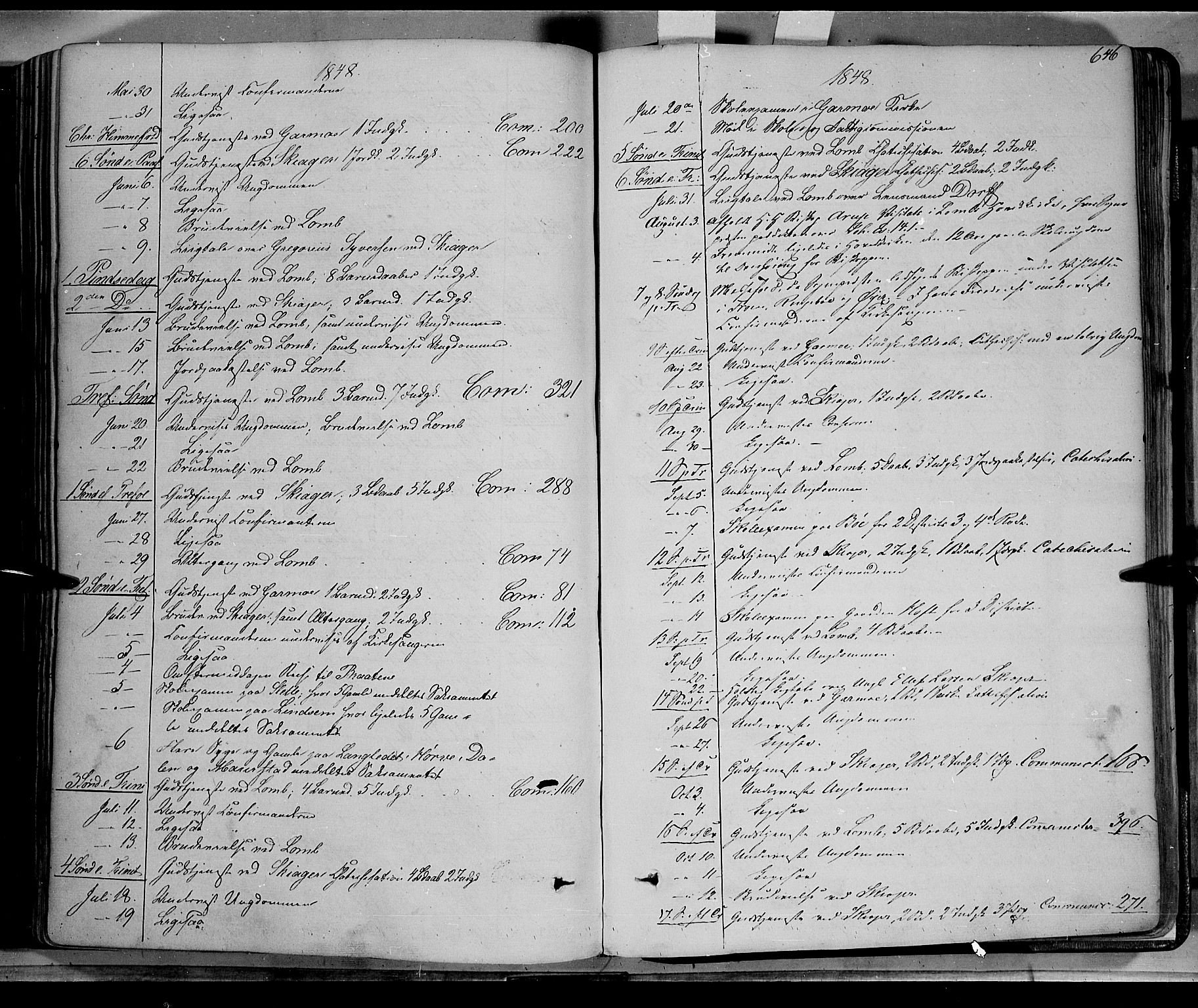 Lom prestekontor, SAH/PREST-070/K/L0006: Parish register (official) no. 6B, 1837-1863, p. 646