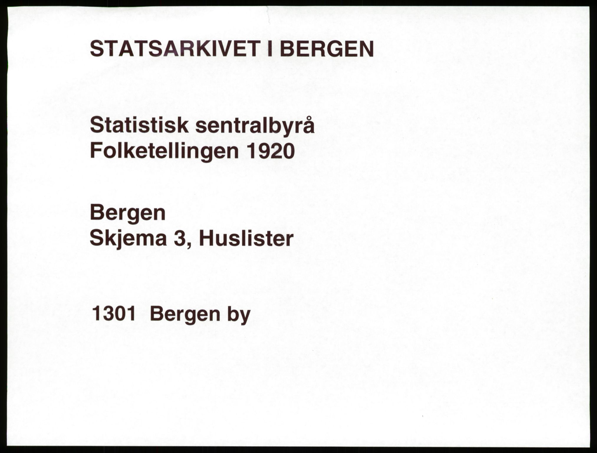 SAB, 1920 census for Bergen, 1920, p. 480