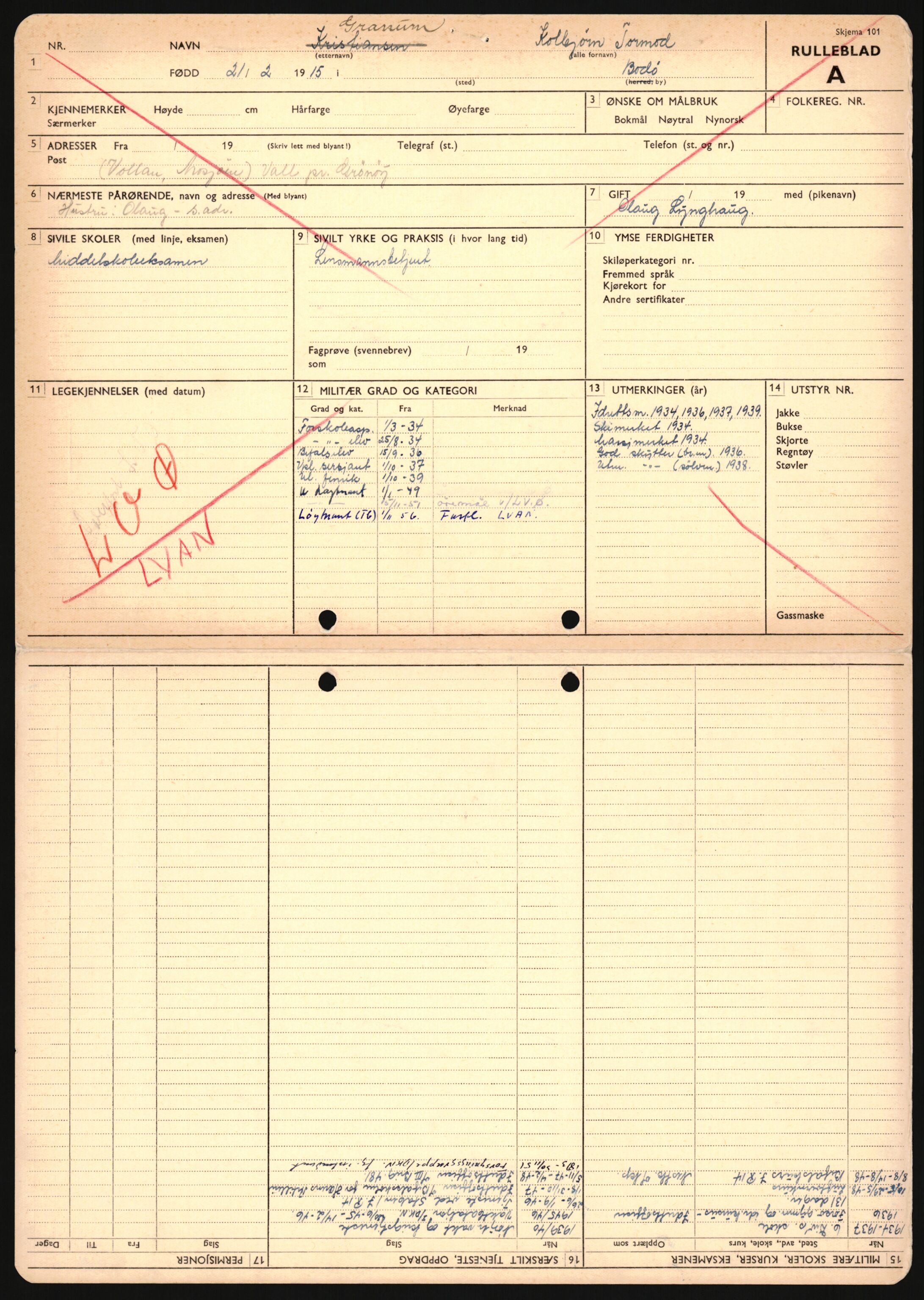 Forsvaret, Sør-Hålogaland landforsvar, AV/RA-RAFA-2552/P/Pa/L0302: Personellmapper for slettet personell, yrkesbefal og vernepliktig befal, født 1913-1916, 1932-1976, p. 314