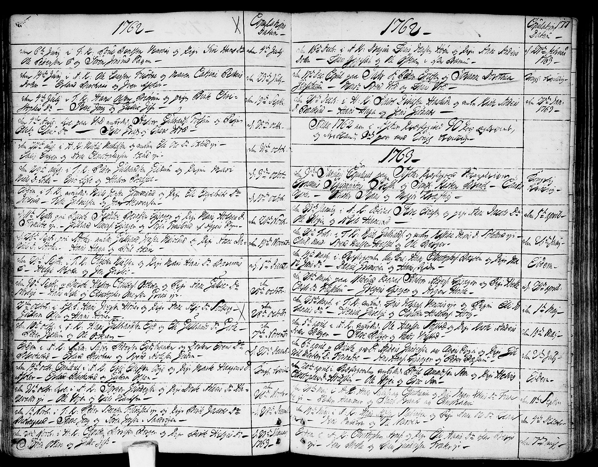 Asker prestekontor Kirkebøker, SAO/A-10256a/F/Fa/L0002: Parish register (official) no. I 2, 1733-1766, p. 177