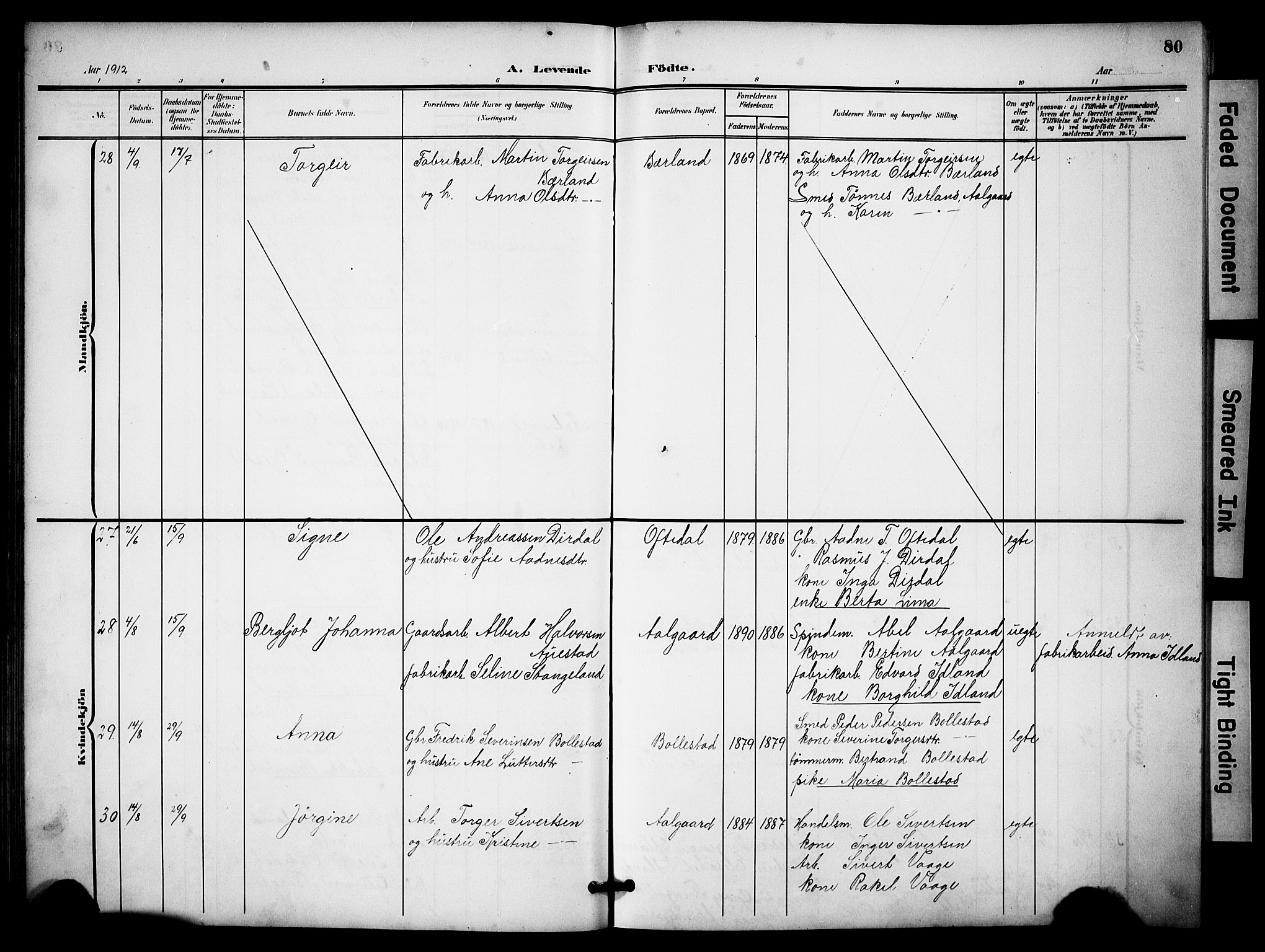 Lye sokneprestkontor, AV/SAST-A-101794/001/30BB/L0009: Parish register (copy) no. B 9, 1902-1923, p. 80