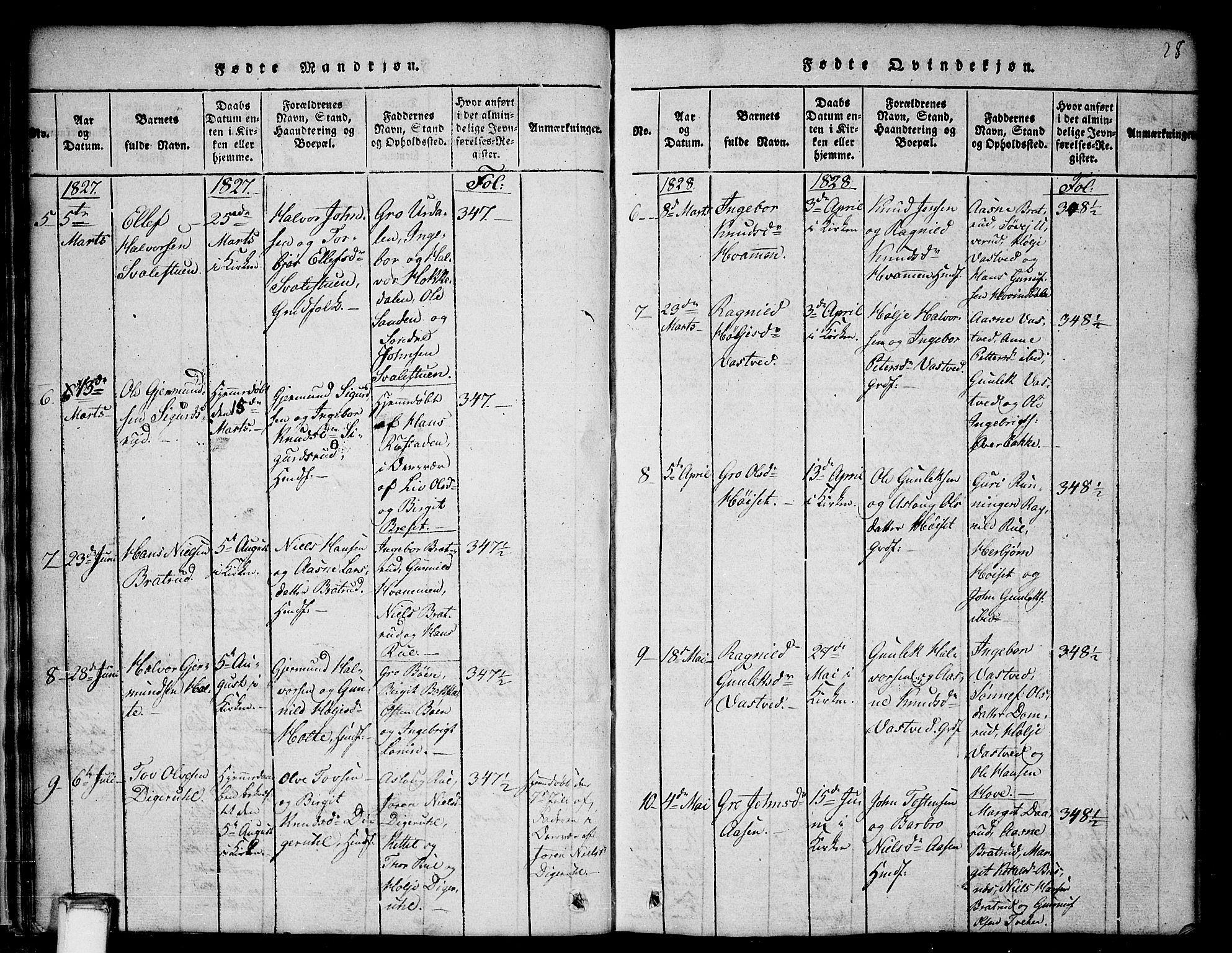 Gransherad kirkebøker, SAKO/A-267/G/Gb/L0001: Parish register (copy) no. II 1, 1815-1860, p. 28