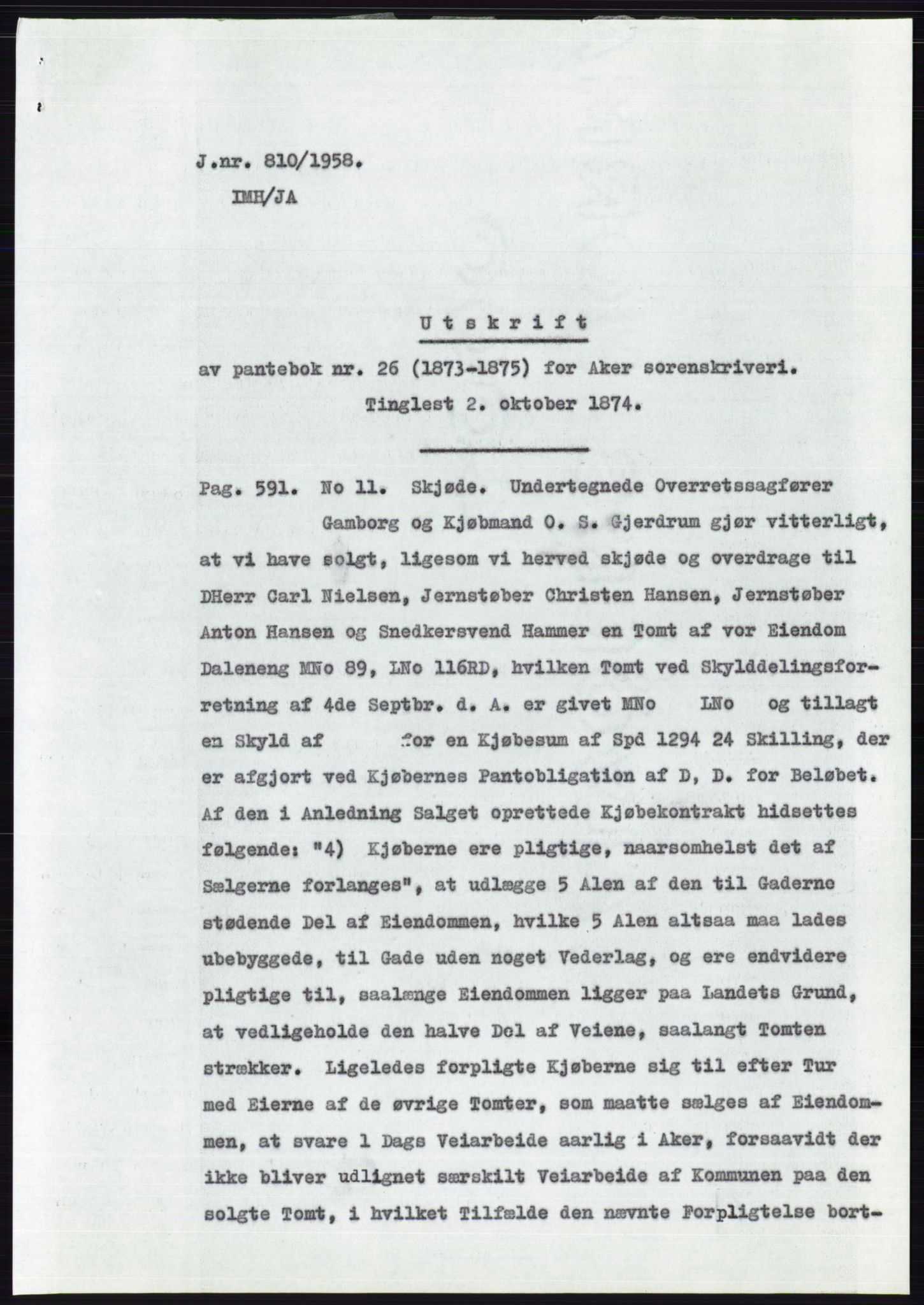 Statsarkivet i Oslo, SAO/A-10621/Z/Zd/L0008: Avskrifter, j.nr 14-1096/1958, 1958, p. 330