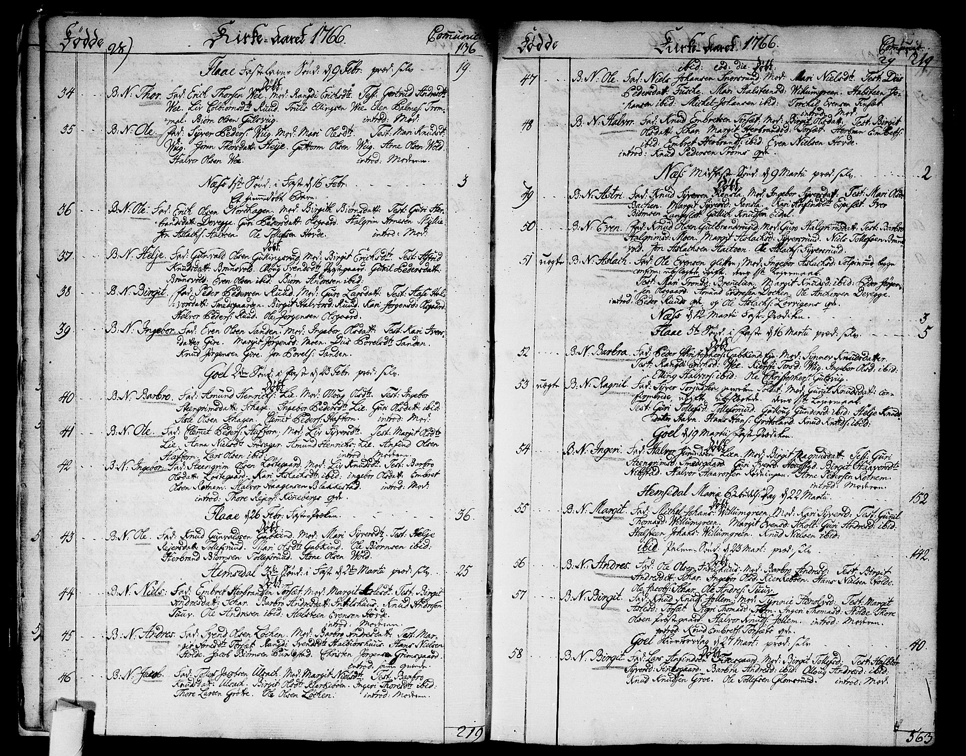 Nes kirkebøker, AV/SAKO-A-236/F/Fa/L0004: Parish register (official) no. 4, 1764-1786, p. 28-29