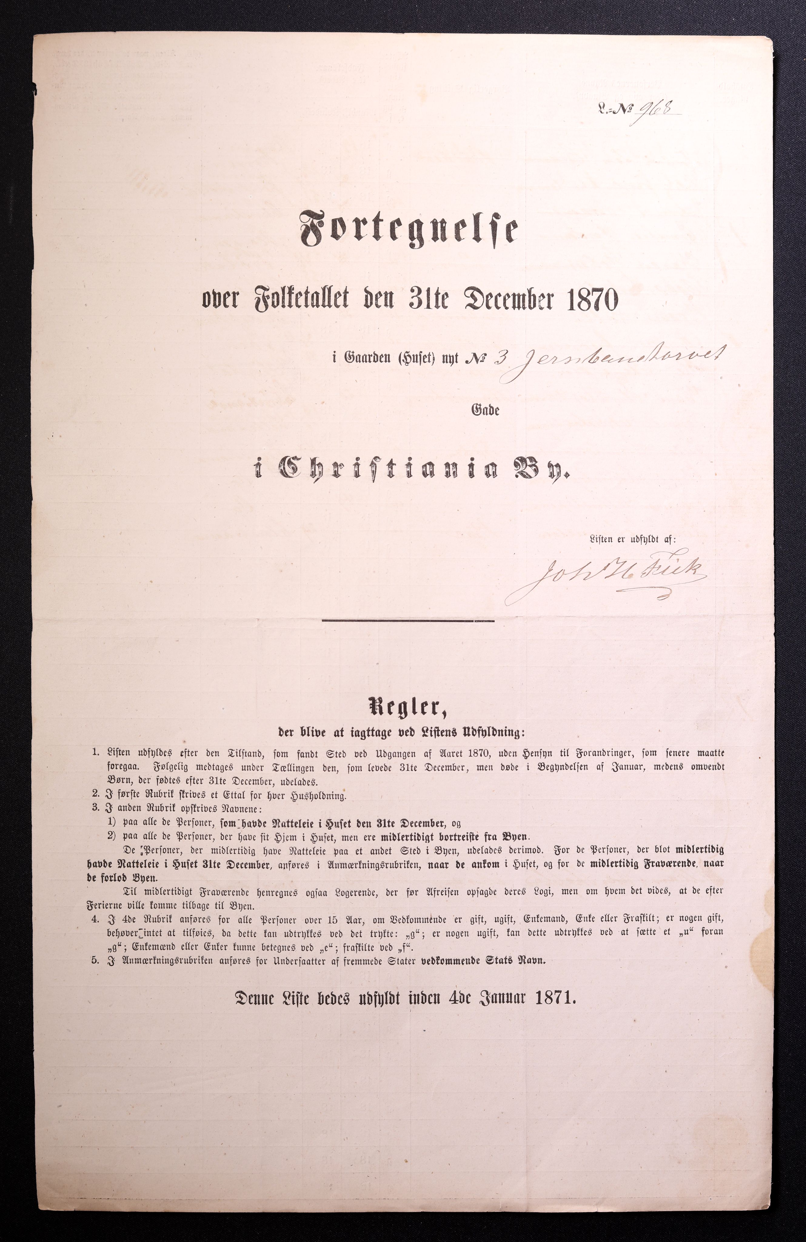 RA, 1870 census for 0301 Kristiania, 1870, p. 1350