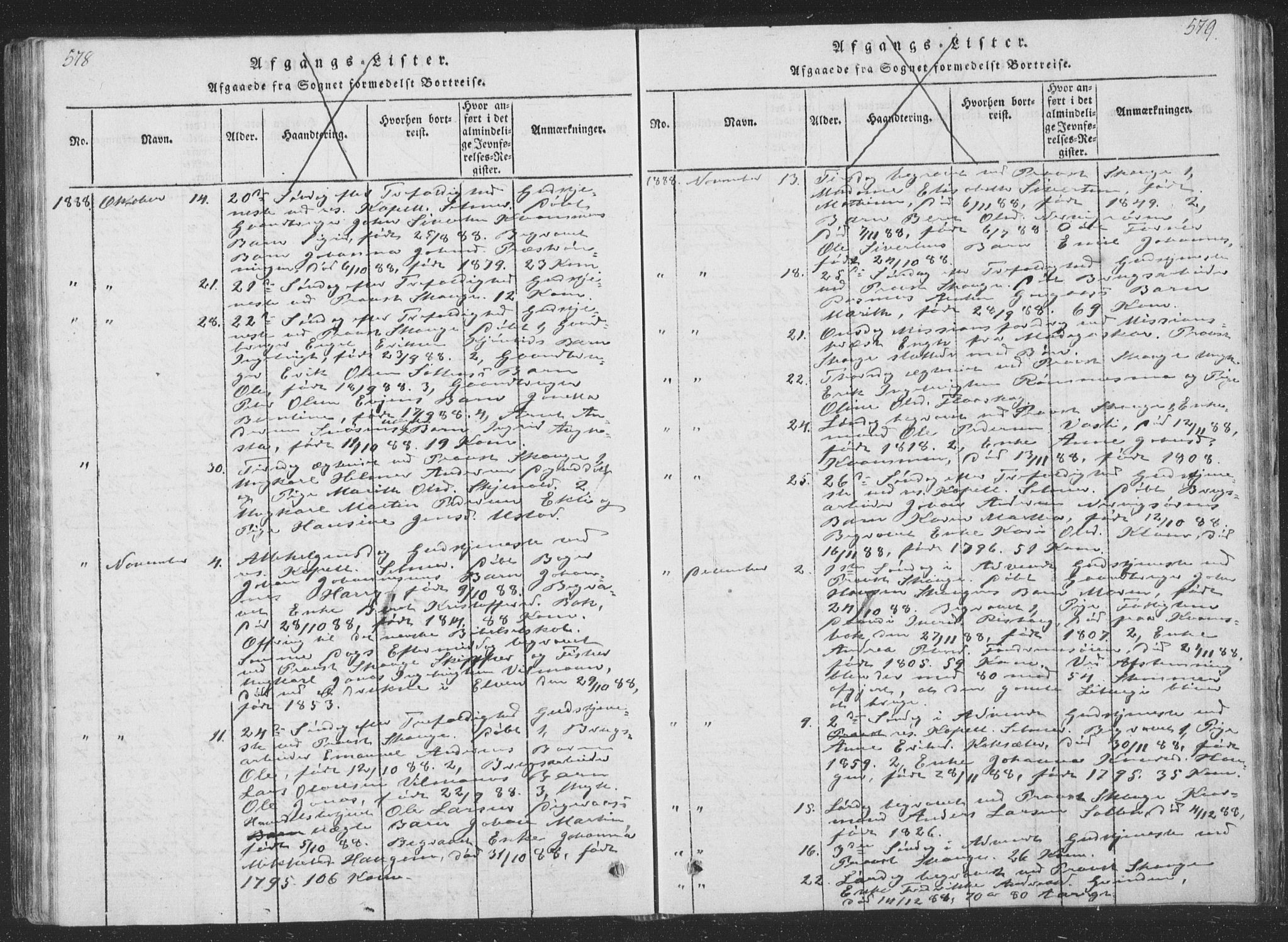 Ministerialprotokoller, klokkerbøker og fødselsregistre - Sør-Trøndelag, SAT/A-1456/668/L0816: Parish register (copy) no. 668C05, 1816-1893, p. 578-579