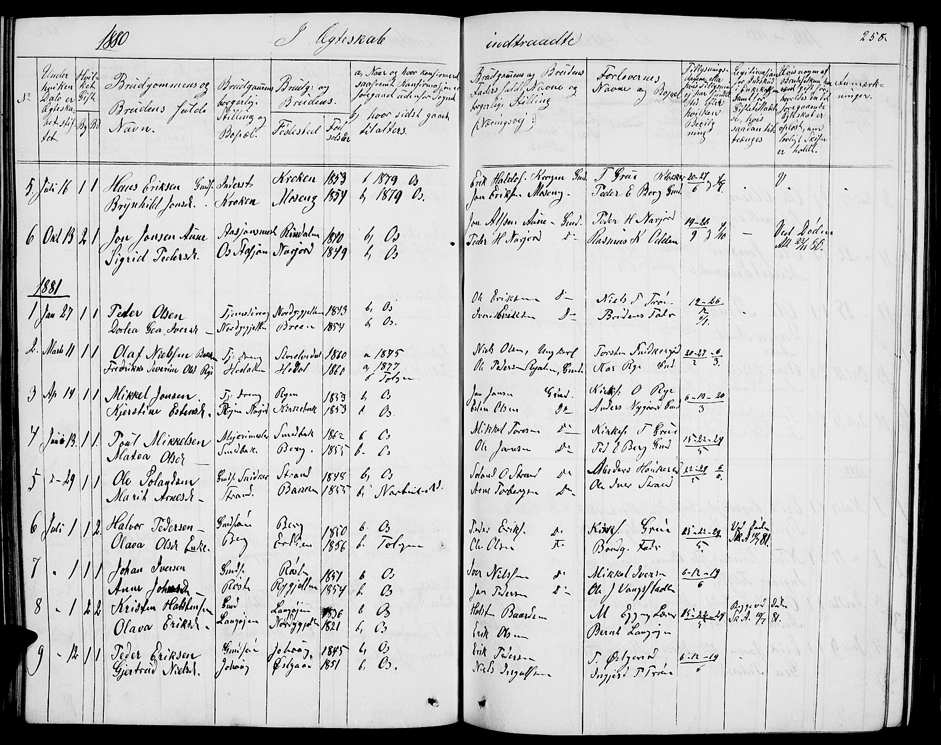 Tolga prestekontor, SAH/PREST-062/L/L0004: Parish register (copy) no. 4, 1845-1887, p. 258