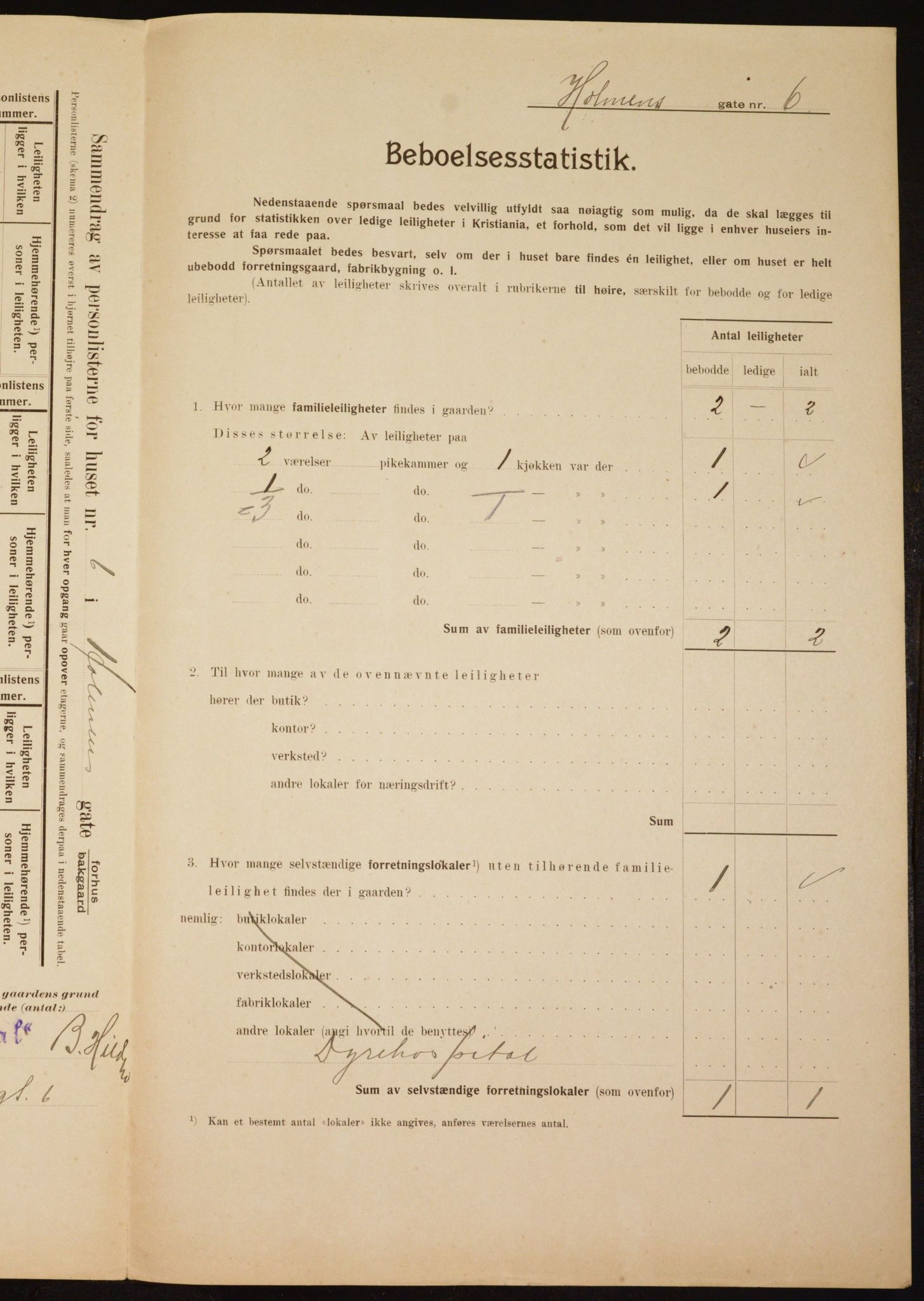 OBA, Municipal Census 1910 for Kristiania, 1910, p. 40098