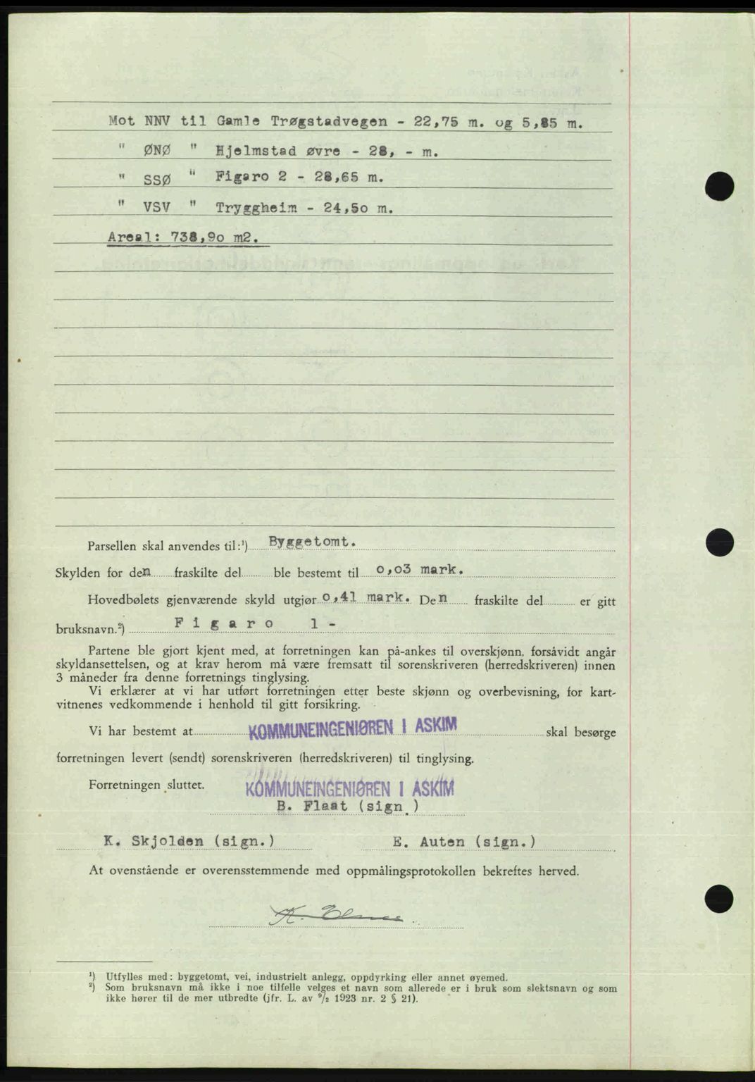 Rakkestad sorenskriveri, AV/SAO-A-10686/G/Gb/Gba/Gbab/L0012a: Mortgage book no. A12 I, 1945-1946, Diary no: : 133/1946