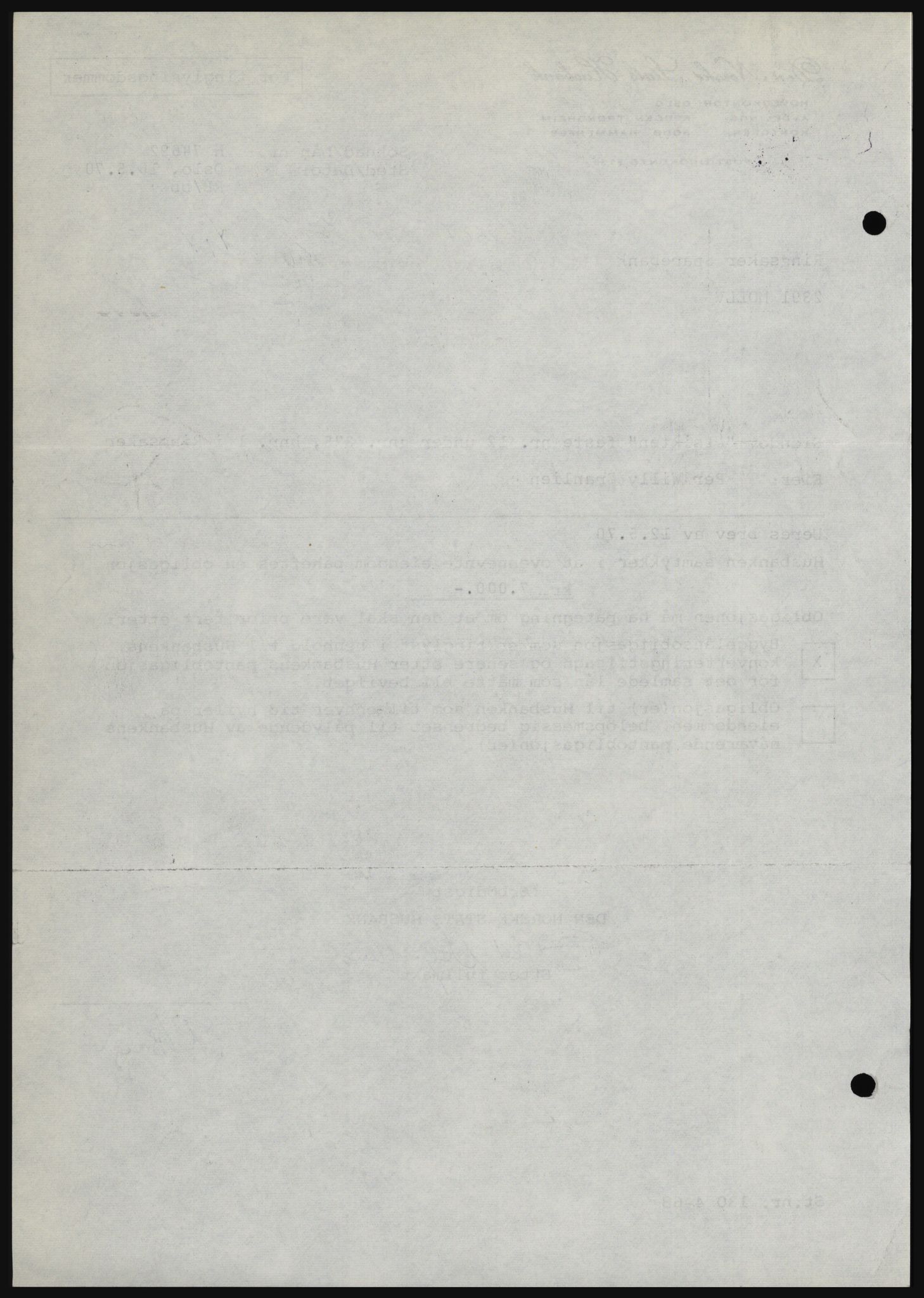 Nord-Hedmark sorenskriveri, SAH/TING-012/H/Hc/L0033: Mortgage book no. 33, 1970-1970, Diary no: : 2567/1970