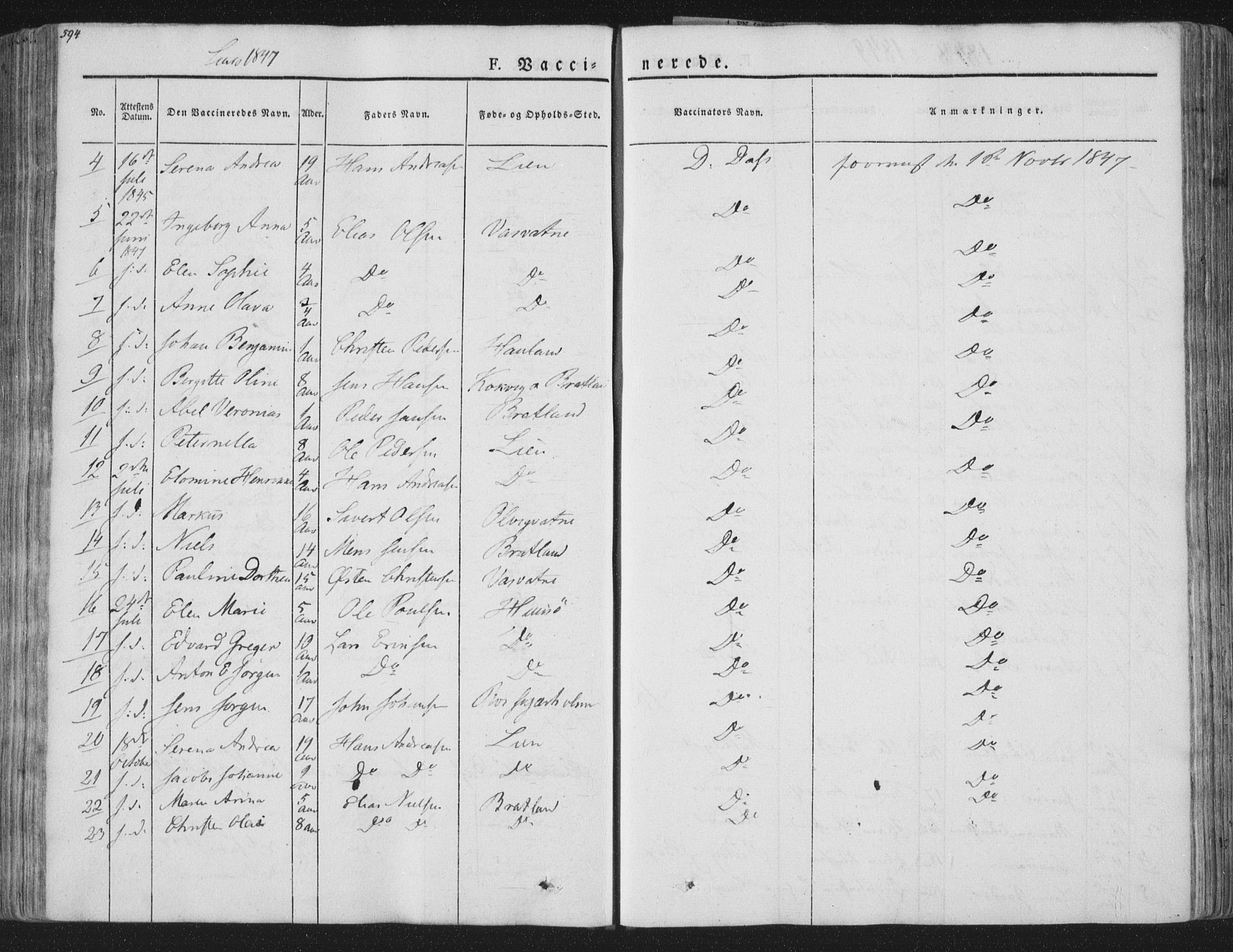 Ministerialprotokoller, klokkerbøker og fødselsregistre - Nordland, AV/SAT-A-1459/839/L0566: Parish register (official) no. 839A03, 1825-1862, p. 594