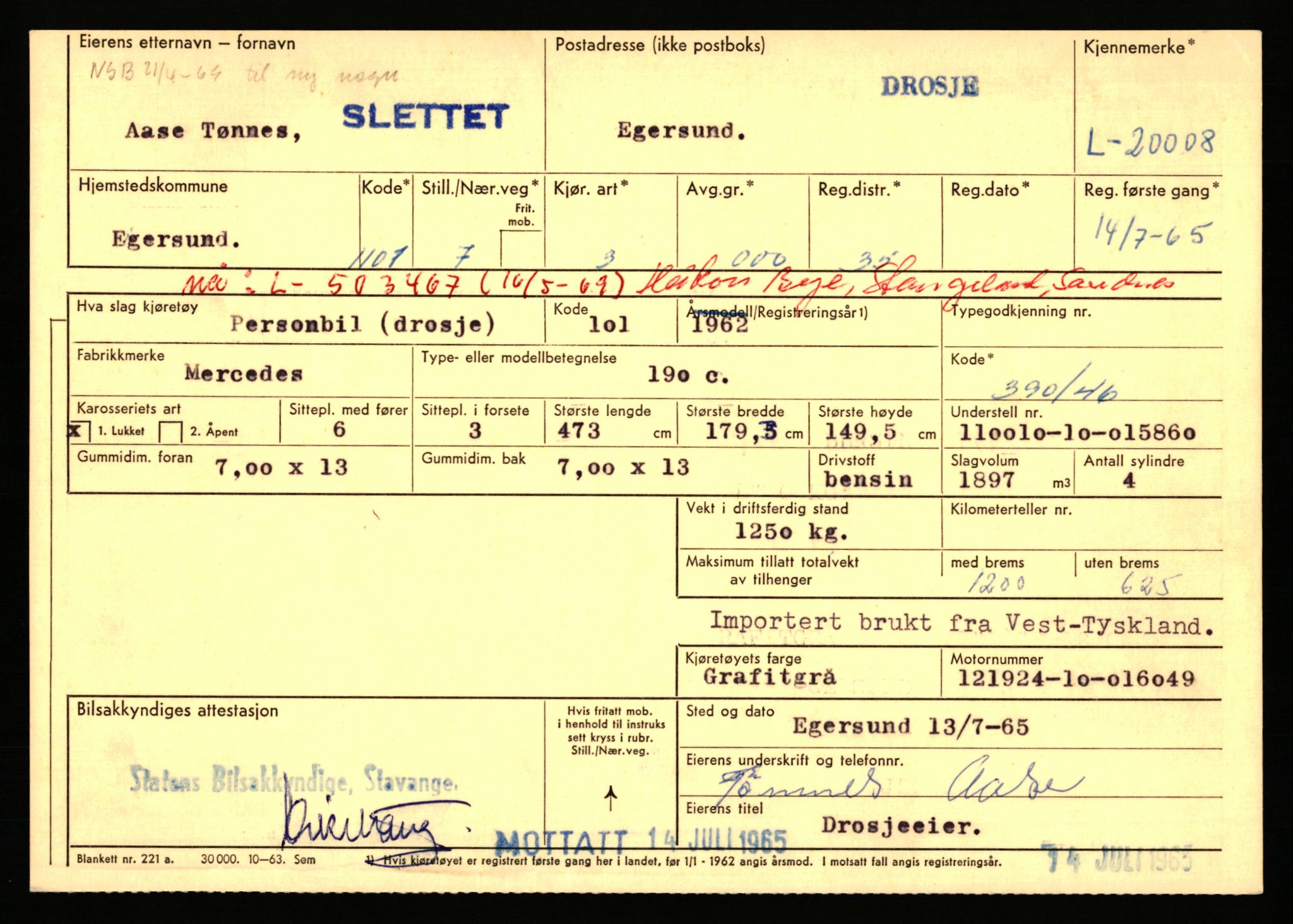 Stavanger trafikkstasjon, AV/SAST-A-101942/0/F/L0036: L-20000 - L-20499, 1930-1971, p. 51