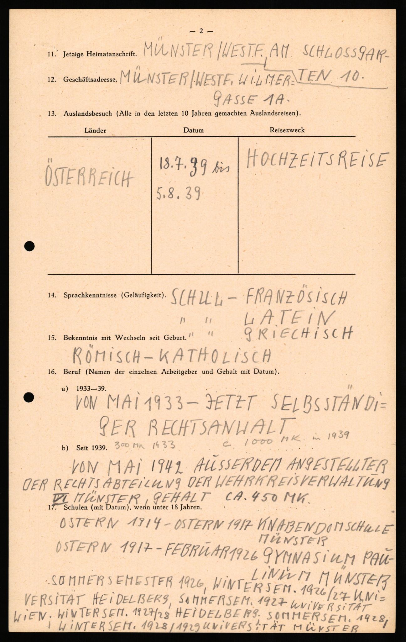 Forsvaret, Forsvarets overkommando II, AV/RA-RAFA-3915/D/Db/L0026: CI Questionaires. Tyske okkupasjonsstyrker i Norge. Tyskere., 1945-1946, p. 40