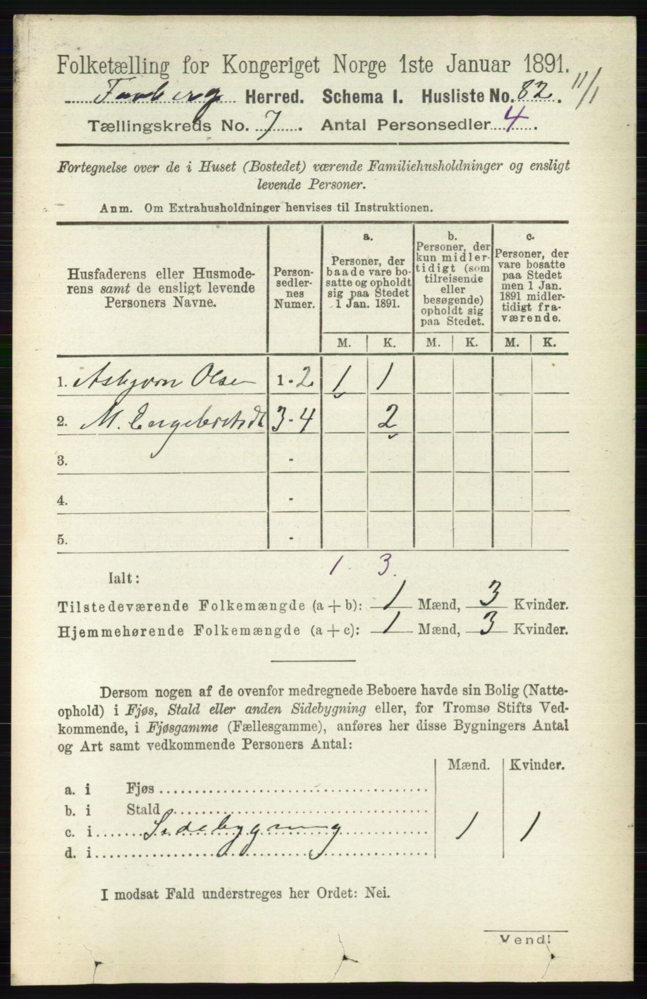 RA, 1891 census for 0524 Fåberg, 1891, p. 2770