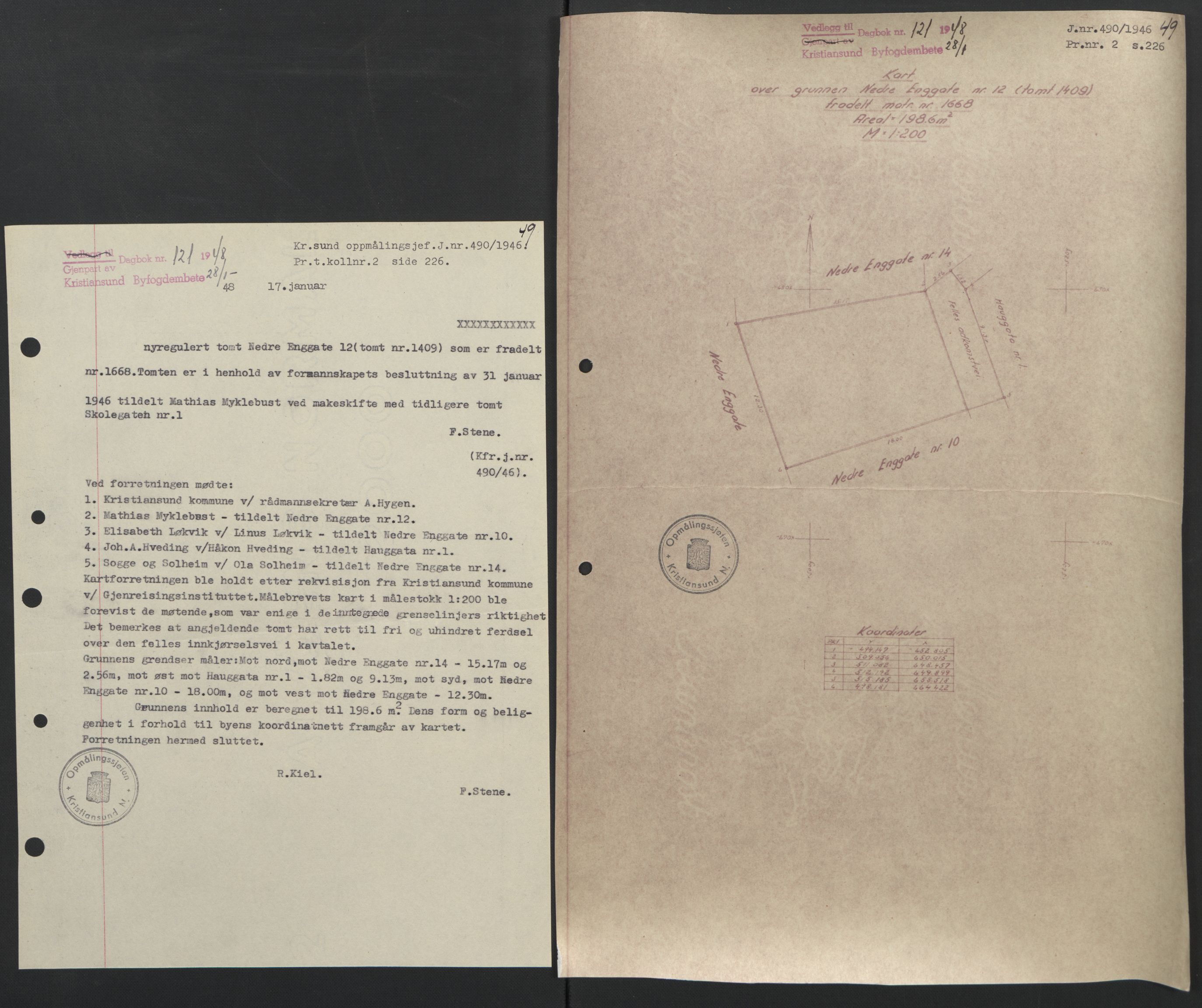 Kristiansund byfogd, AV/SAT-A-4587/A/27: Mortgage book no. 42, 1947-1950, Diary no: : 121/1948