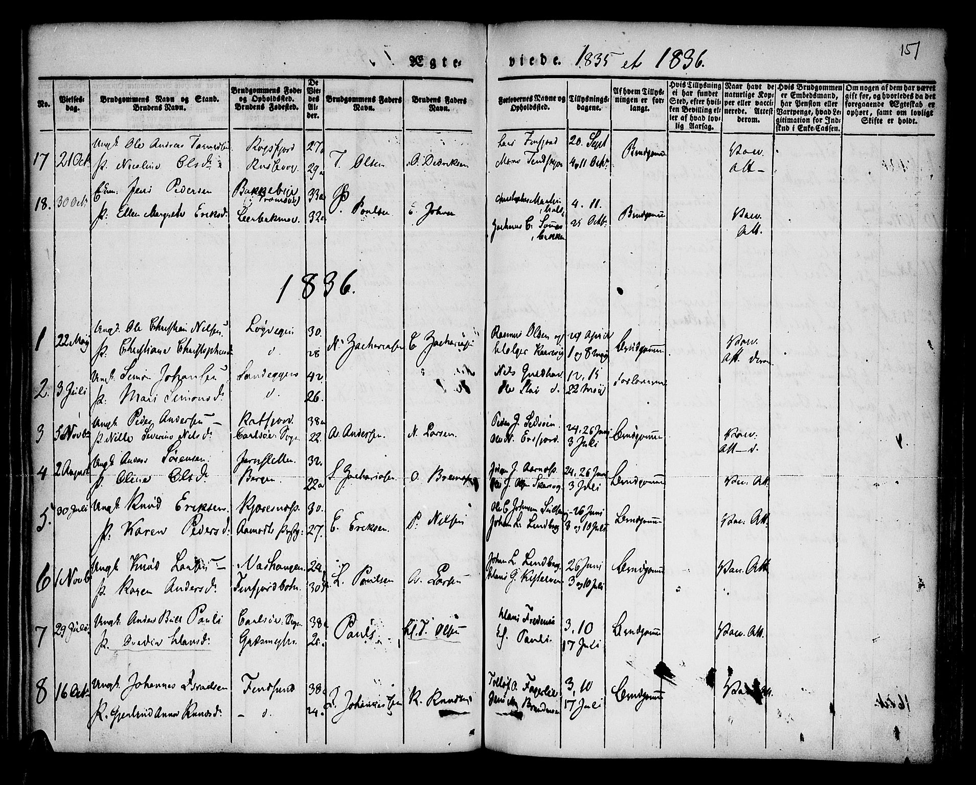 Lenvik sokneprestembete, SATØ/S-1310/H/Ha/Haa/L0004kirke: Parish register (official) no. 4, 1832-1844, p. 151
