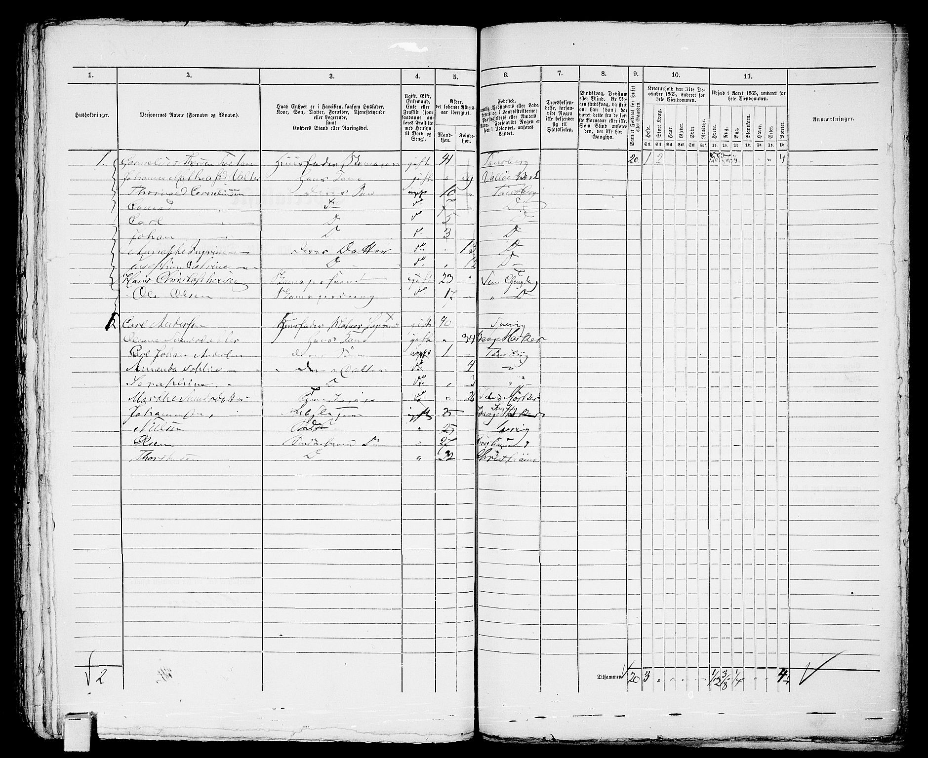 RA, 1865 census for Tønsberg, 1865, p. 686