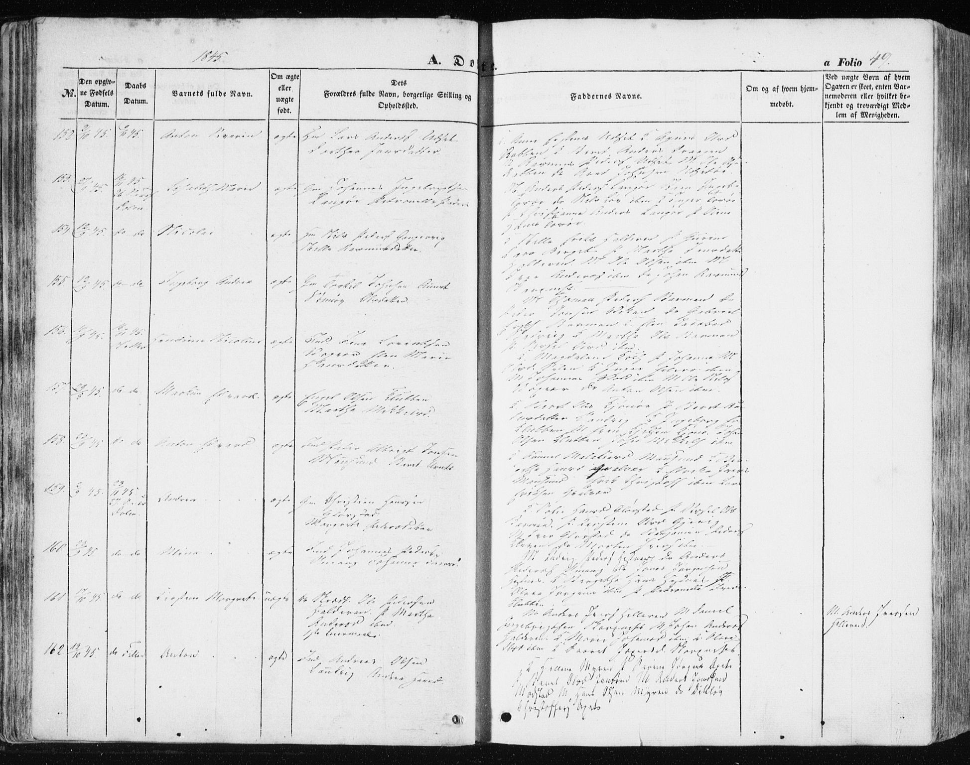 Ministerialprotokoller, klokkerbøker og fødselsregistre - Sør-Trøndelag, SAT/A-1456/634/L0529: Parish register (official) no. 634A05, 1843-1851, p. 49