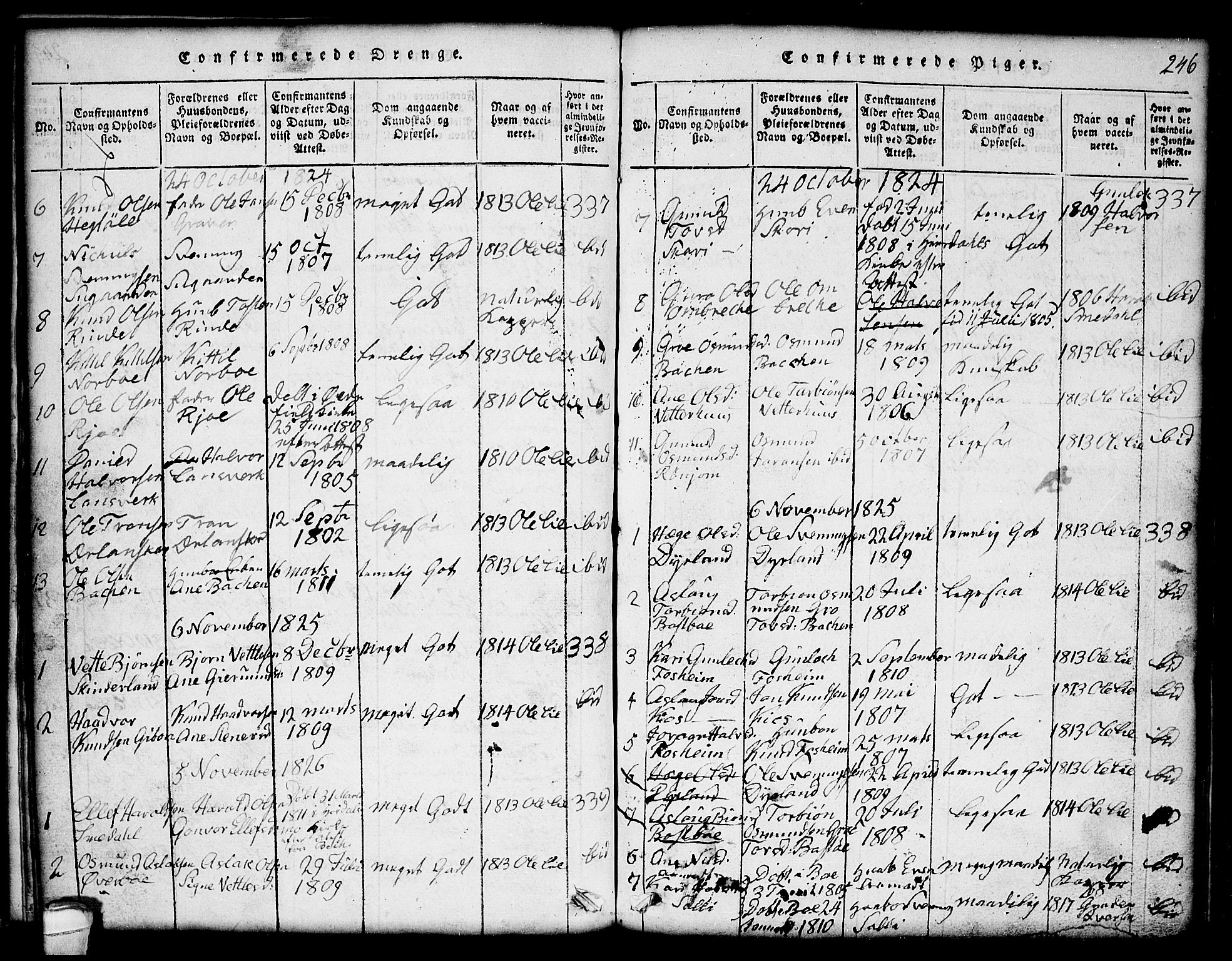 Seljord kirkebøker, SAKO/A-20/G/Gc/L0001: Parish register (copy) no. III 1, 1815-1849, p. 246