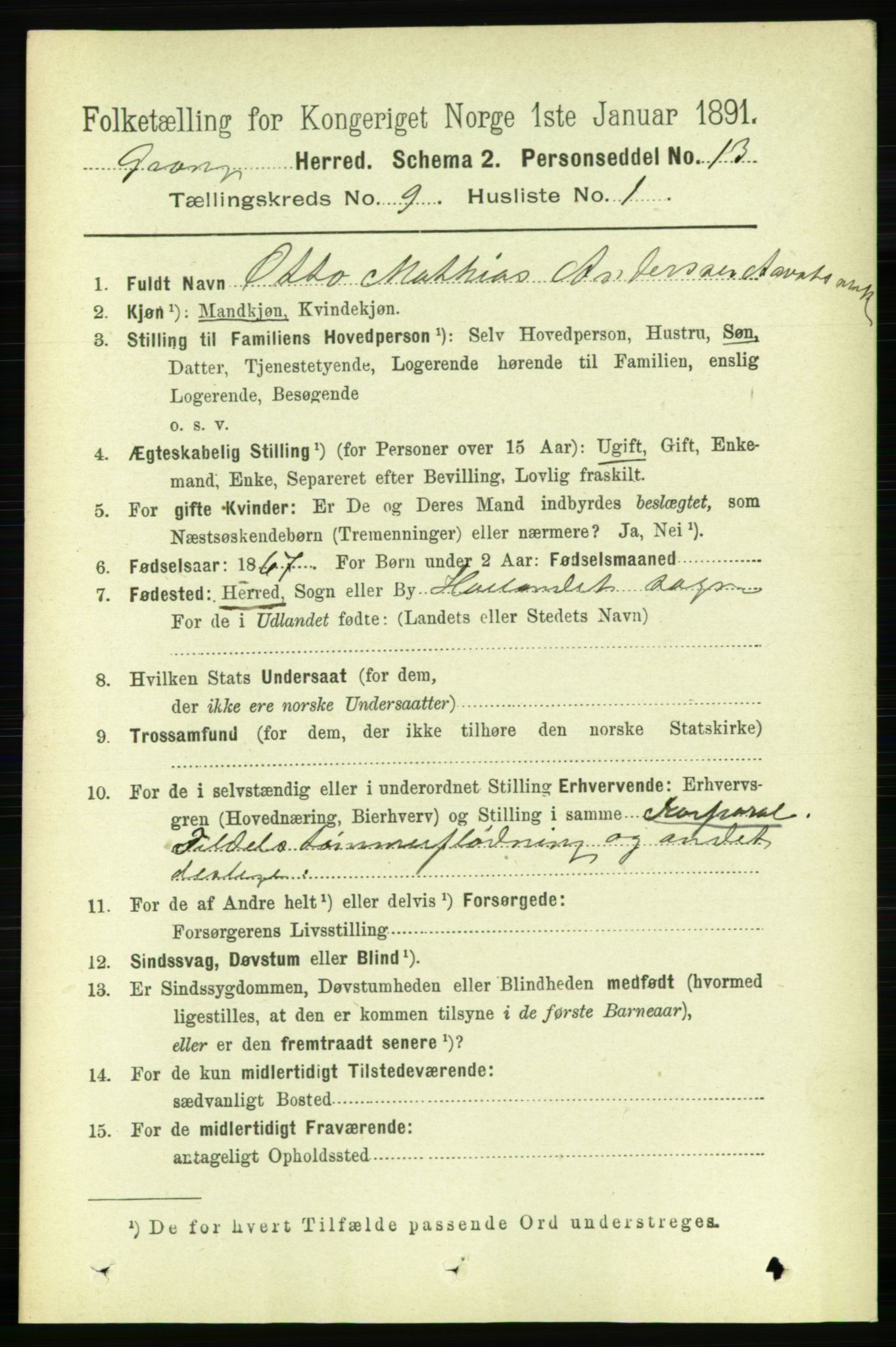 RA, 1891 census for 1742 Grong, 1891, p. 3150