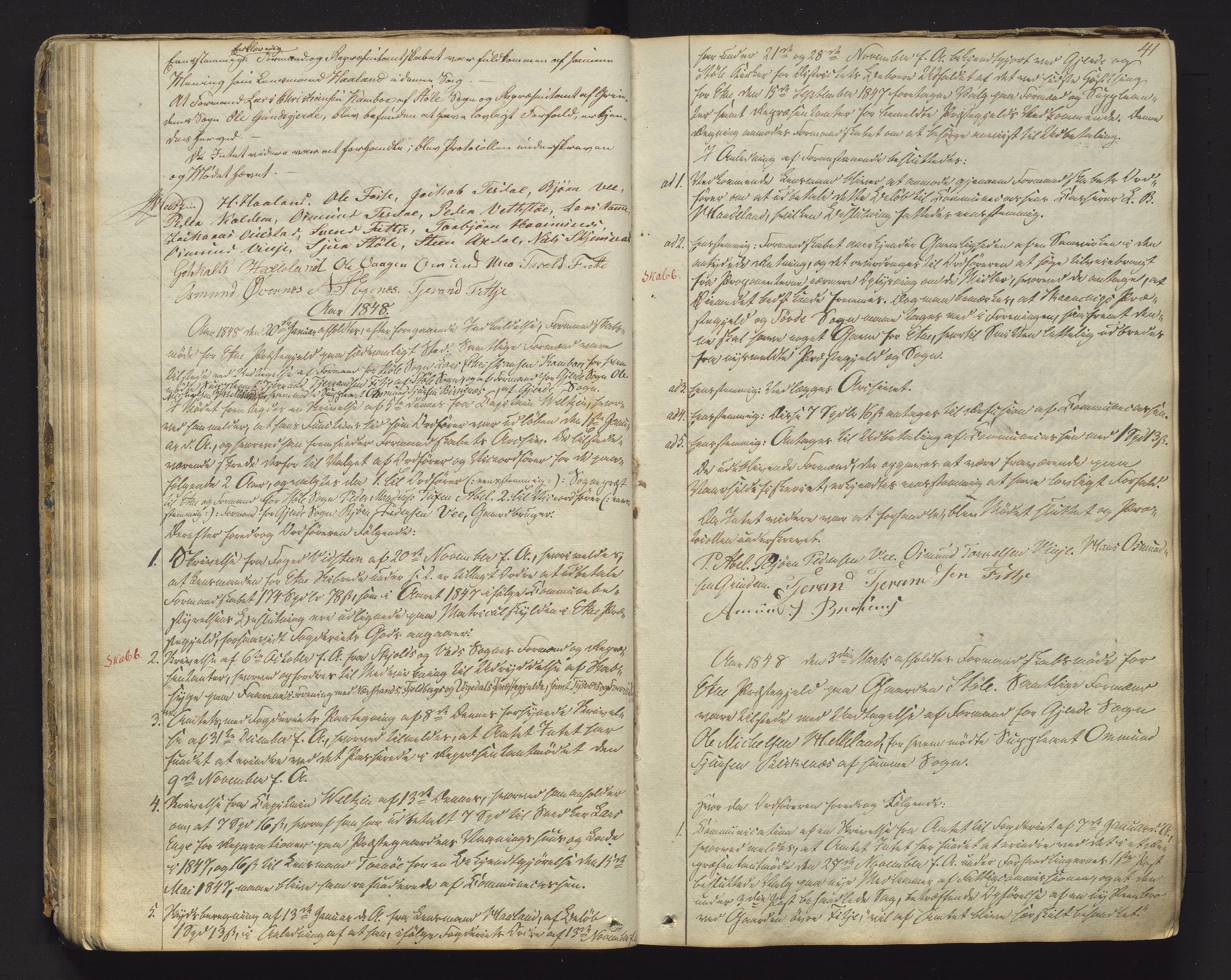 Etne kommune. Formannskapet, IKAH/1211-021/A/Aa/L0001: Møtebok for formannskap og heradsstyre, 1838-1861, p. 41
